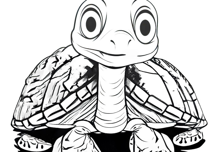 Image amusante de tortue à colorier pour enfants - Téléchargement gratuit