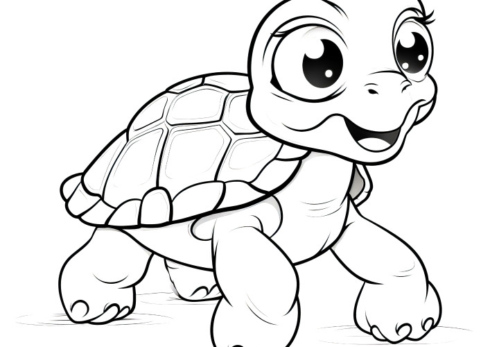 Petite image de coloriage de tortue - Téléchargez gratuitement et coloriez