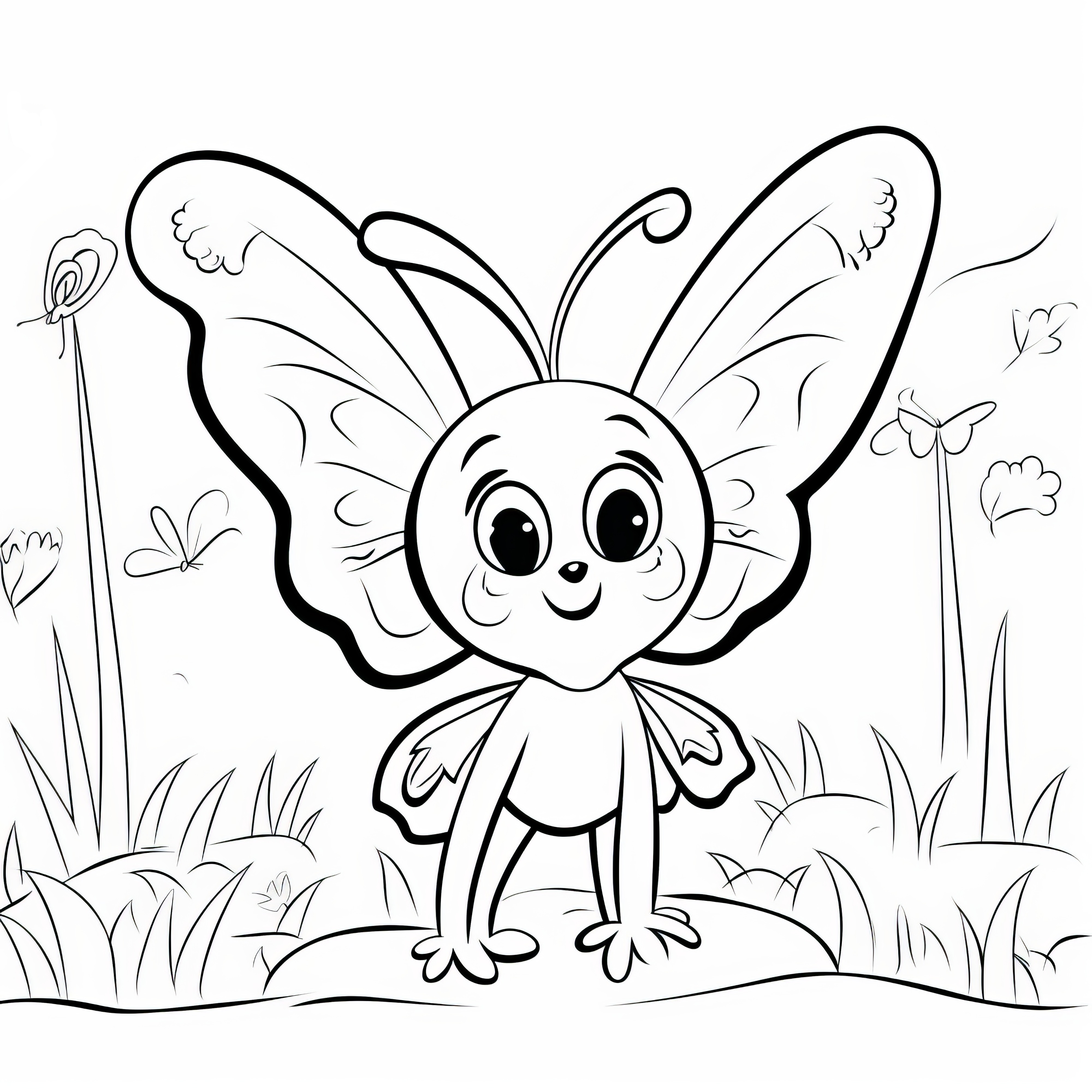 Petit papillon rigolo à colorier (Téléchargement gratuit)