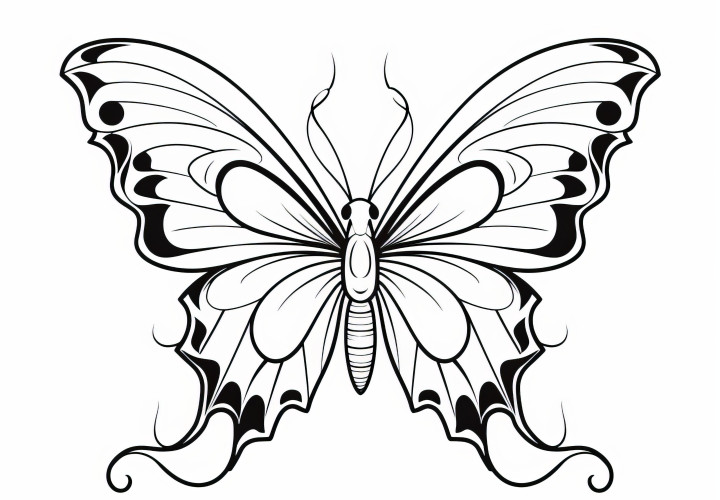 Mariposa elegante: Descarga gratuita de la imagen para colorear