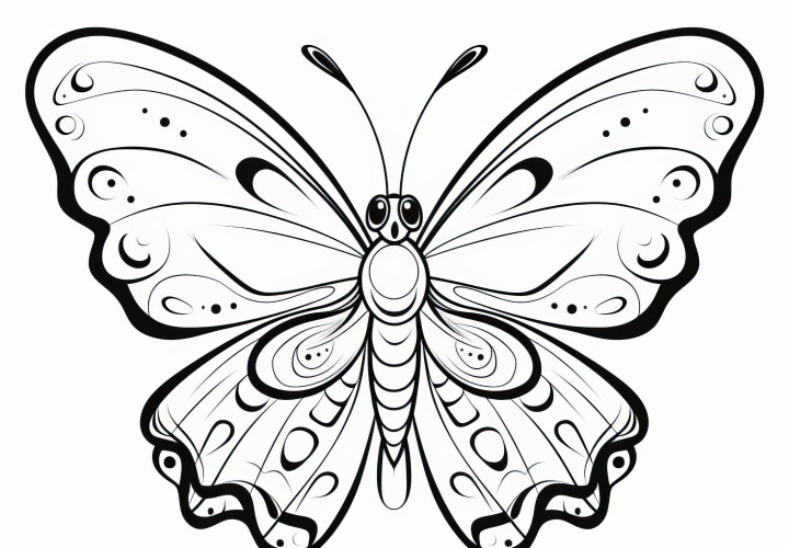 Mariposa con ojos grandes: dibujo para colorear gratis para descargar