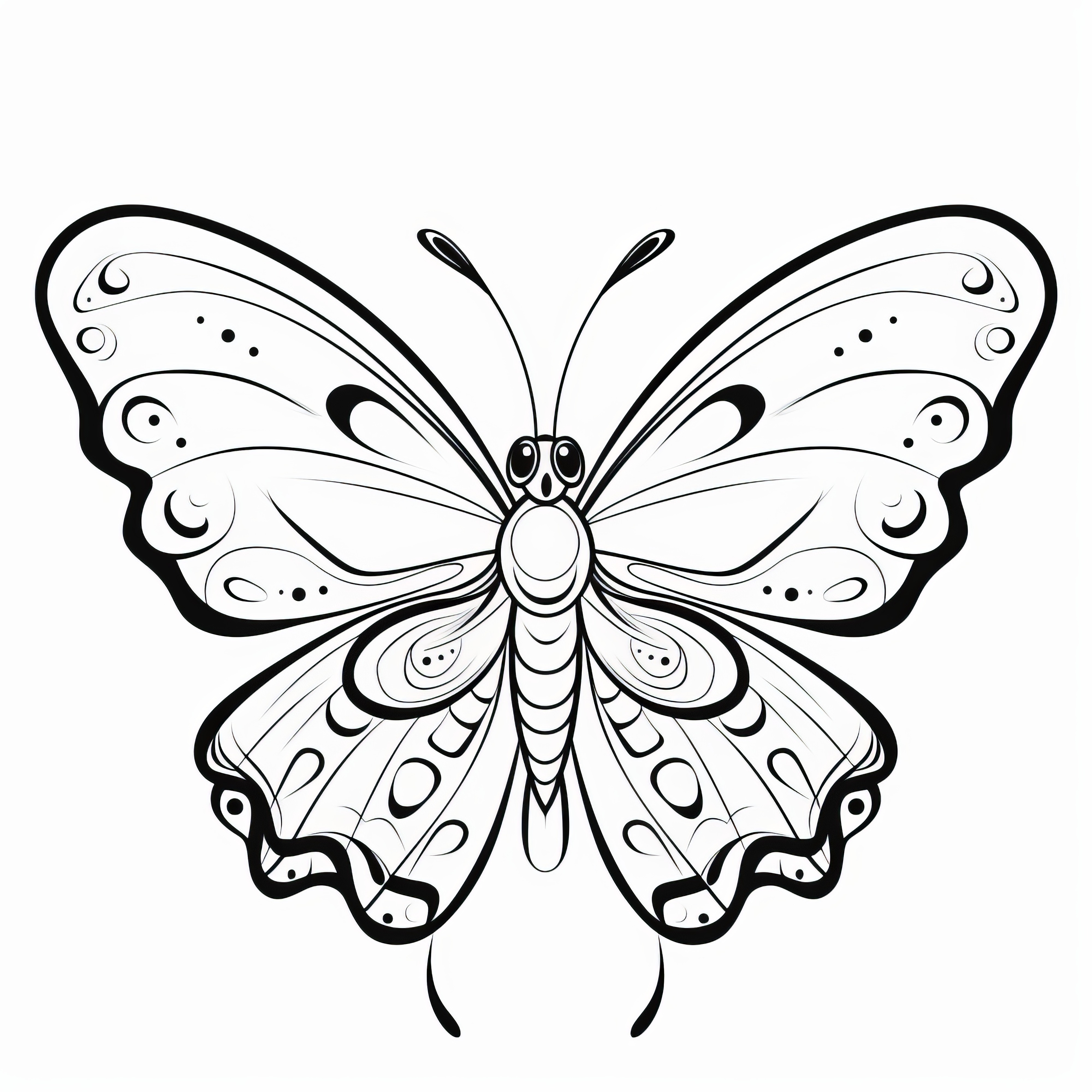 Papillon aux grands yeux : Coloriage gratuit à télécharger