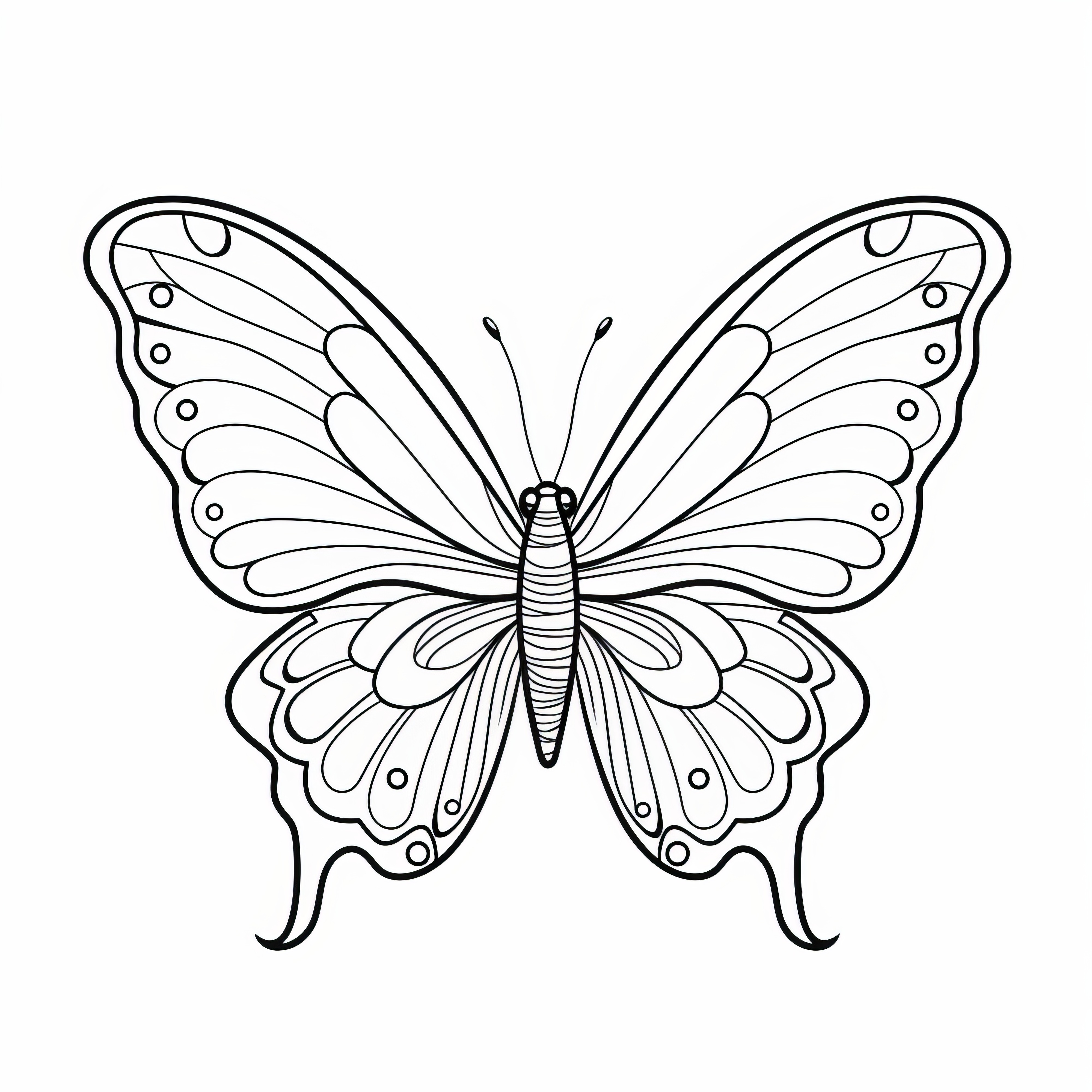 Papillon magnifique : Modèle de coloriage simple pour les enfants (Gratuit)