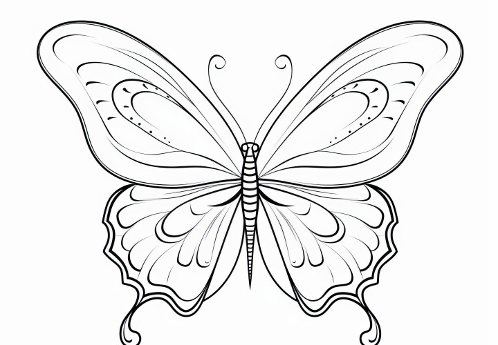 Beau papillon : Modèle de coloriage facile à télécharger