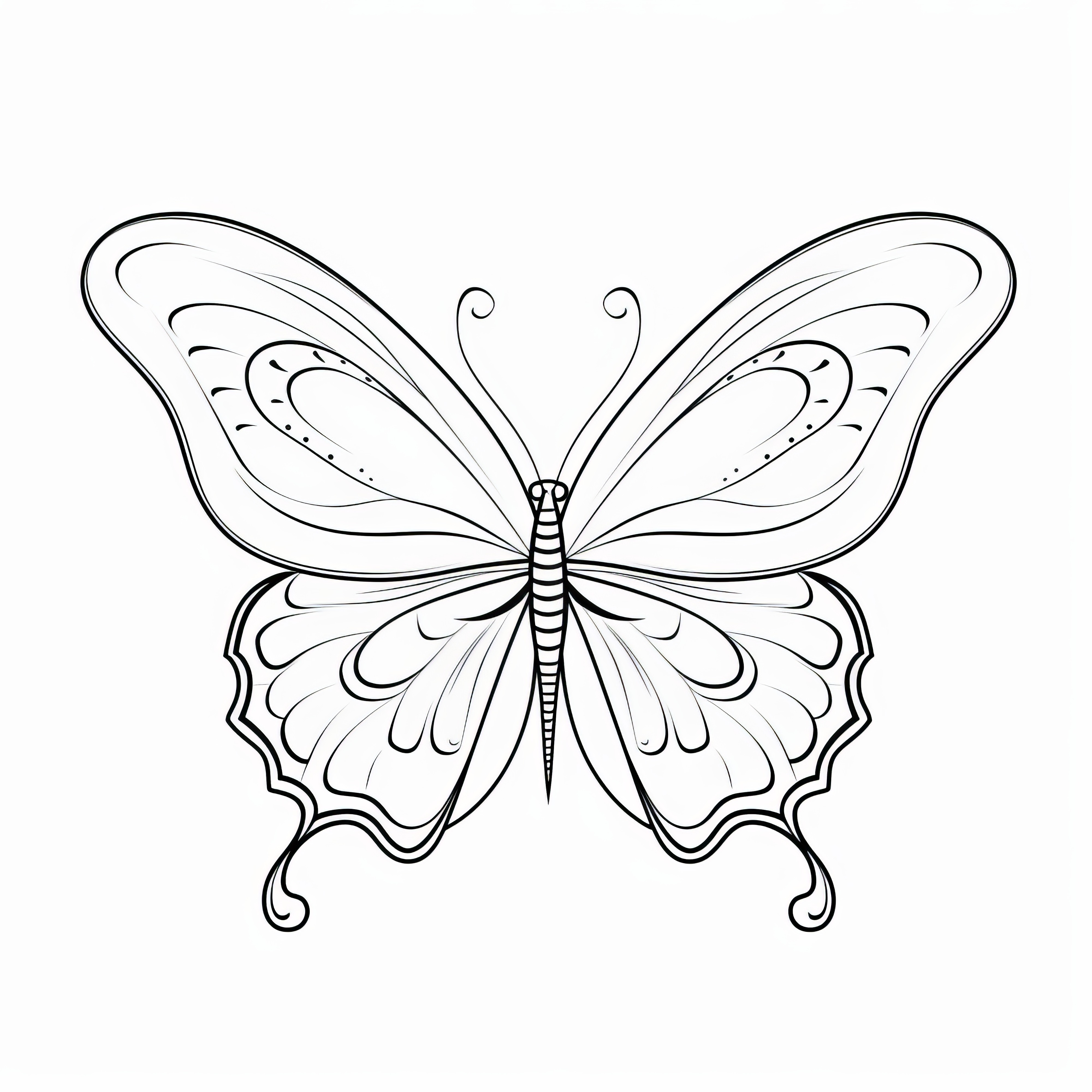 Hermosa mariposa: Plantilla de dibujo para descargar