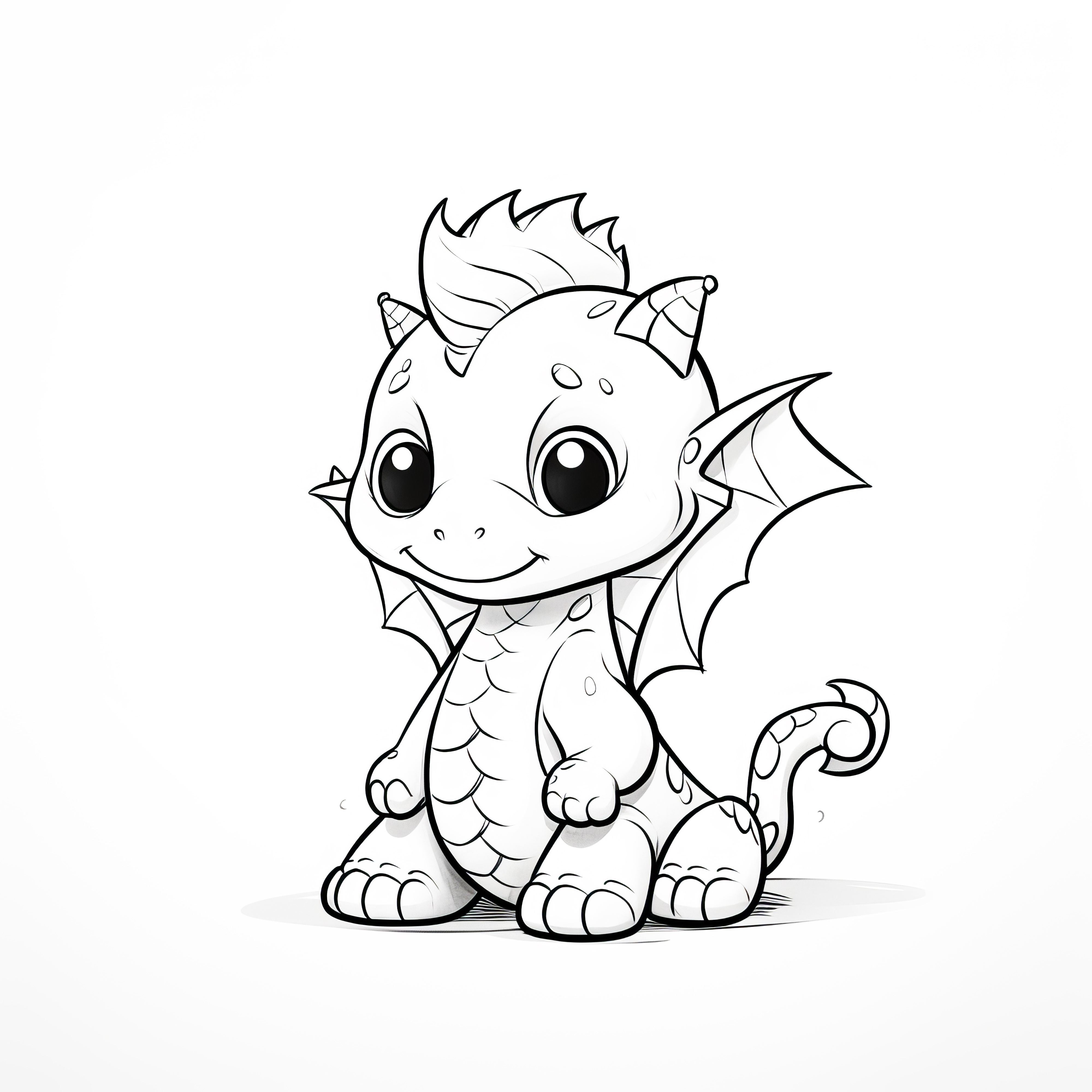 Mignon bébé dragon : coloriage à télécharger (gratuit)