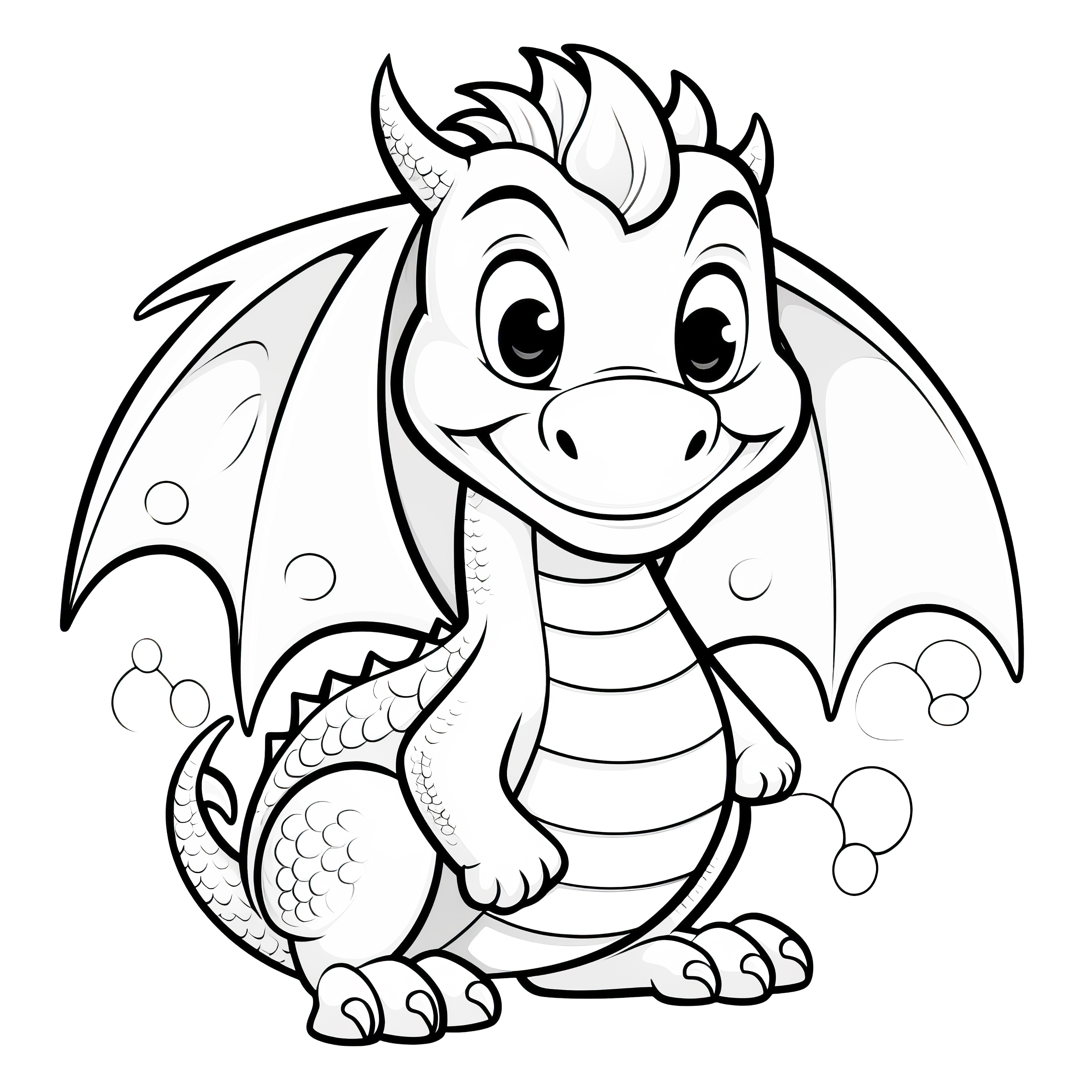 Dragão amigável: Desenho para colorir simples (gratuito)