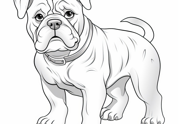 Bulldogge-fargeleggingsark: Gratis nedlasting og fargelegging