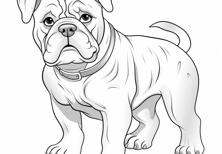 Plantilla para colorear de bulldog: Descarga gratuita y colorea