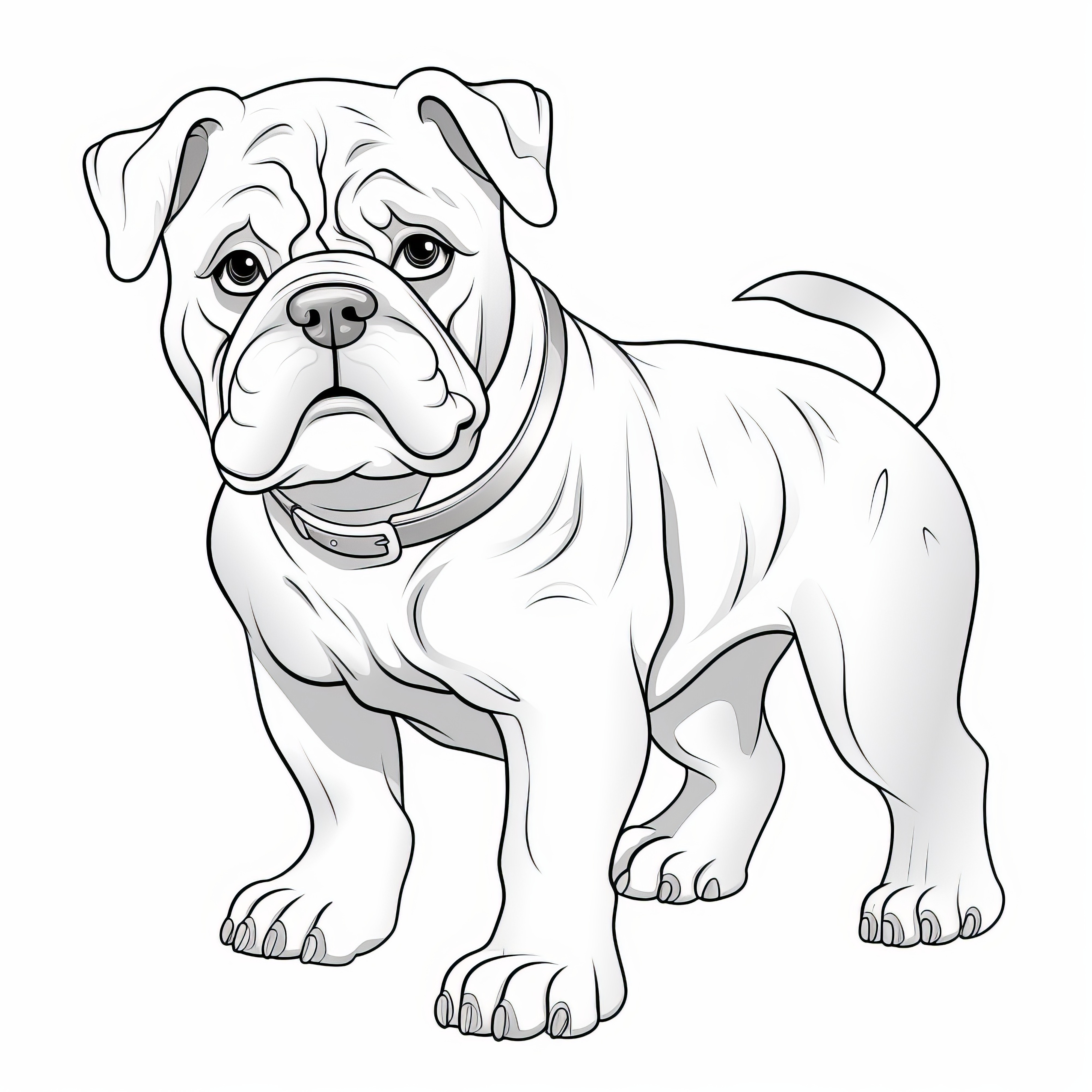 Bulldog-kleurplaat: Gratis downloaden en inkleuren