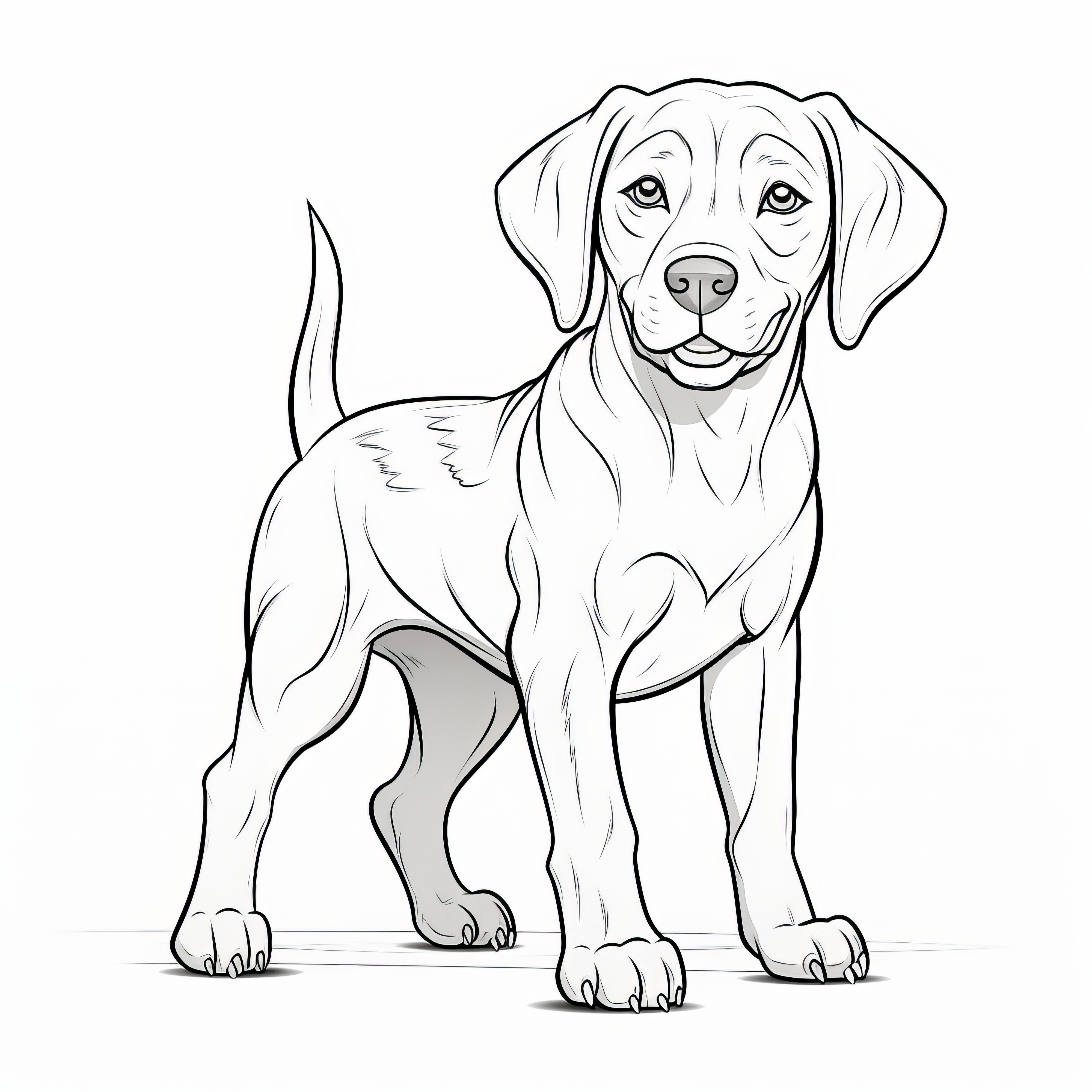 Young Labrador Dog coloring page without background (Free)