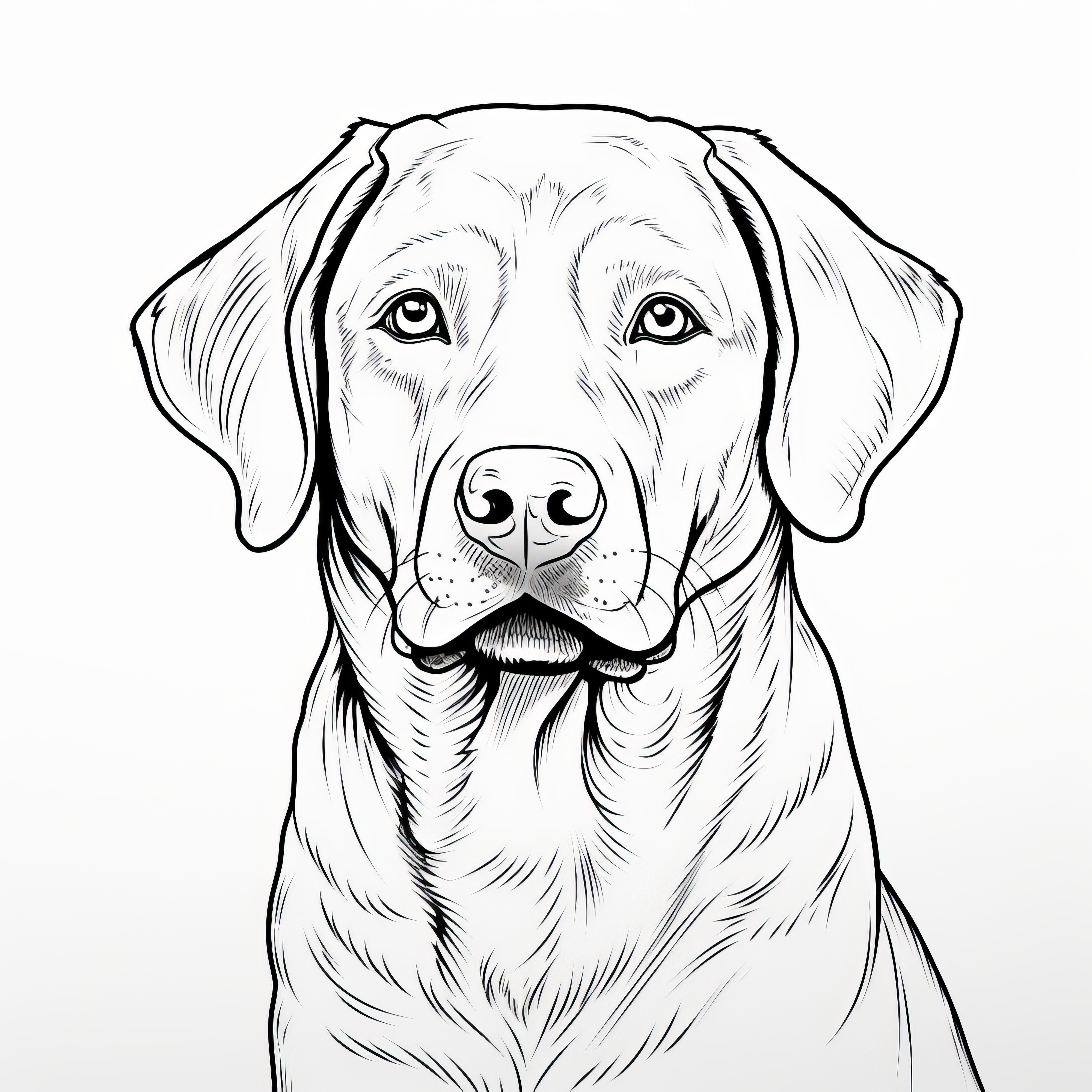 Tierno labrador: imagen para colorear de perros gratis para descargar