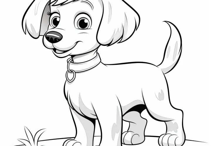 Perro lindo: imagen para colorear gratis para colorear