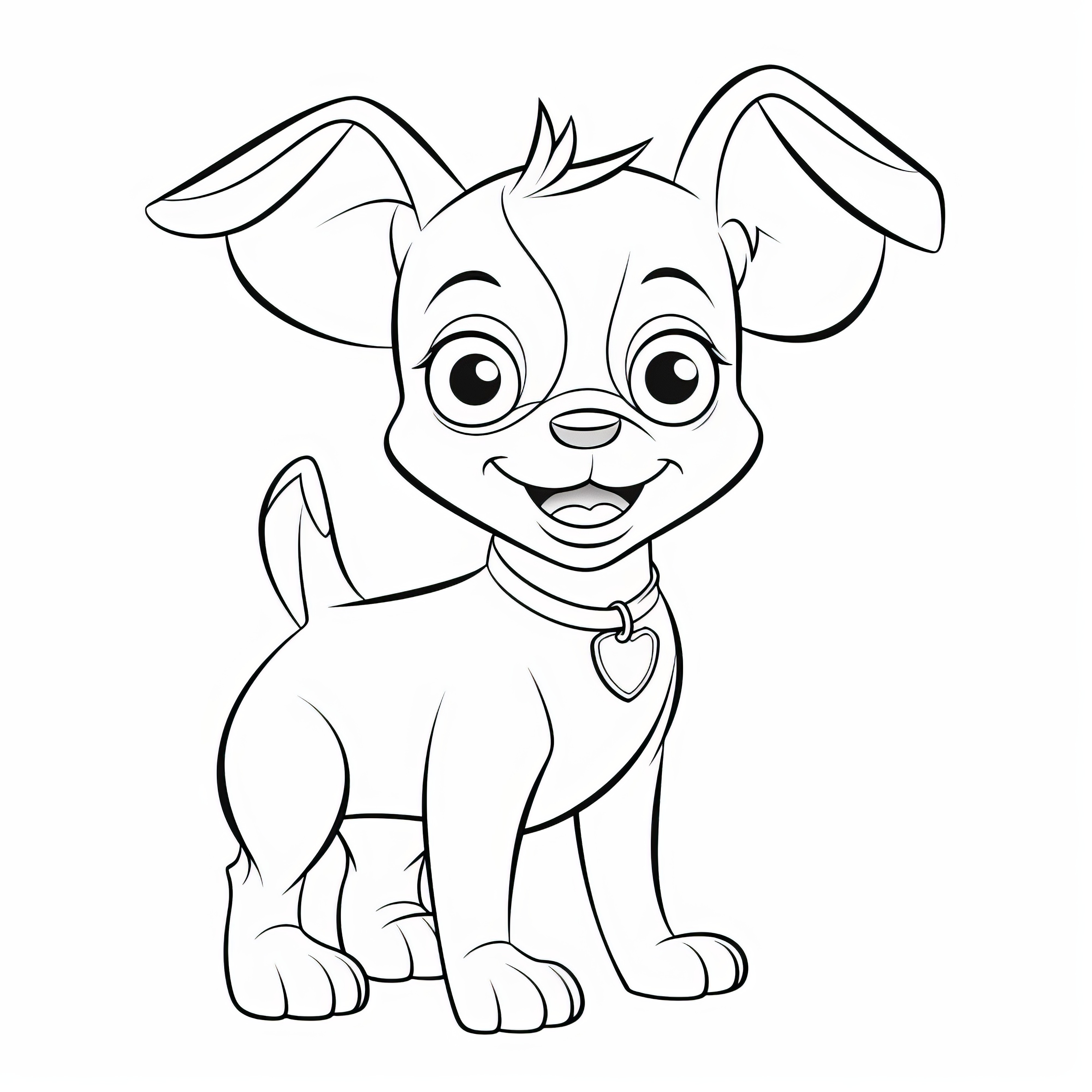 Perro lindo: Dibujo para colorear sencillo para niños (Gratis)