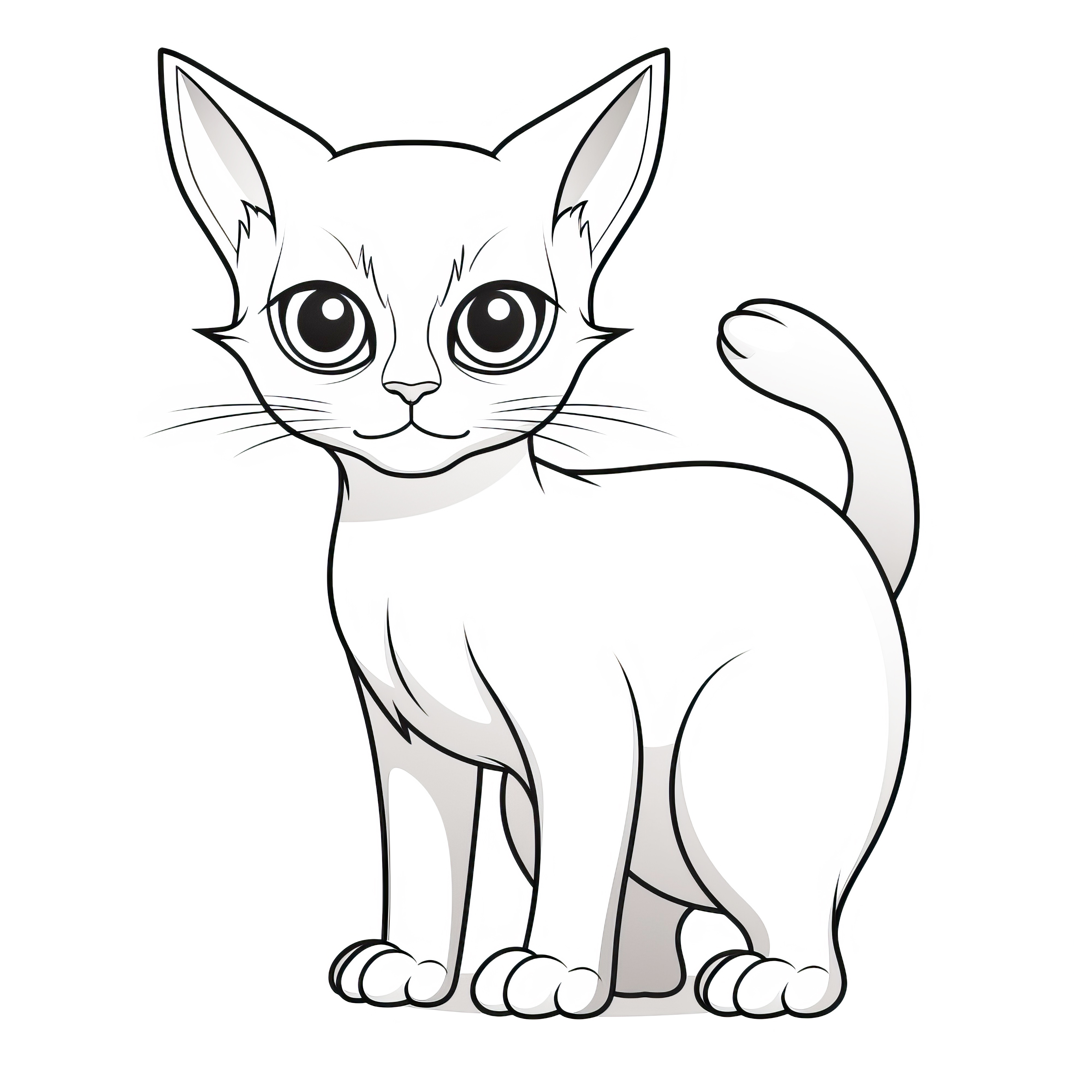 Gato de pelaje liso: Imagen para colorear gratuita para descargar