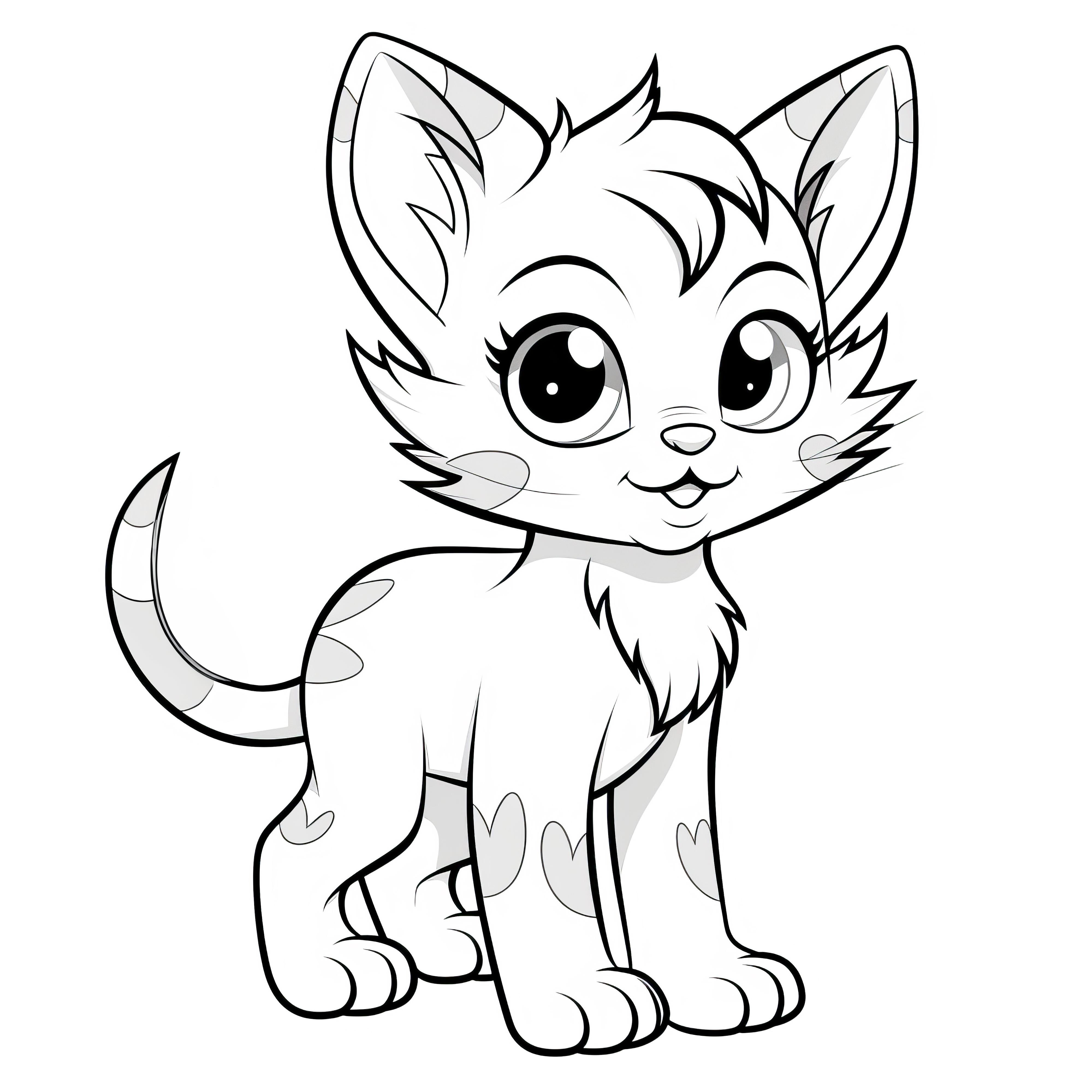 Petit chat mignon à colorier : Téléchargement gratuit