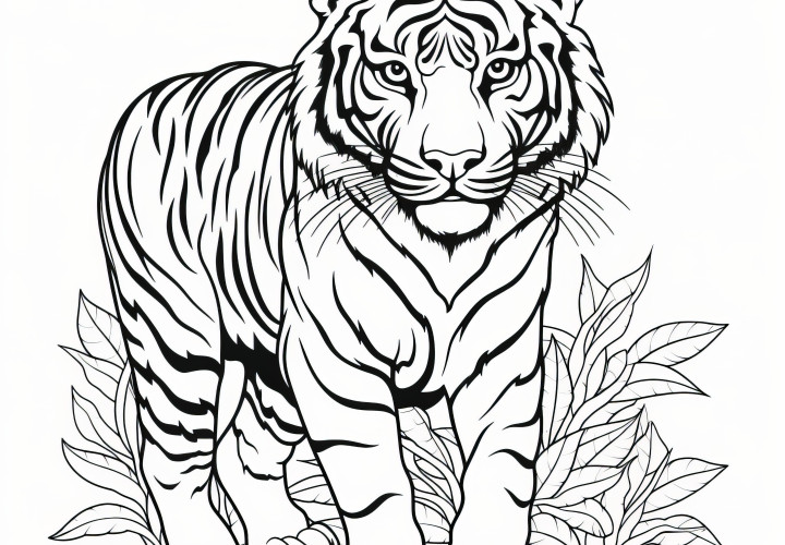 Tigre majestueux : coloriage d'un félin (Gratuit)