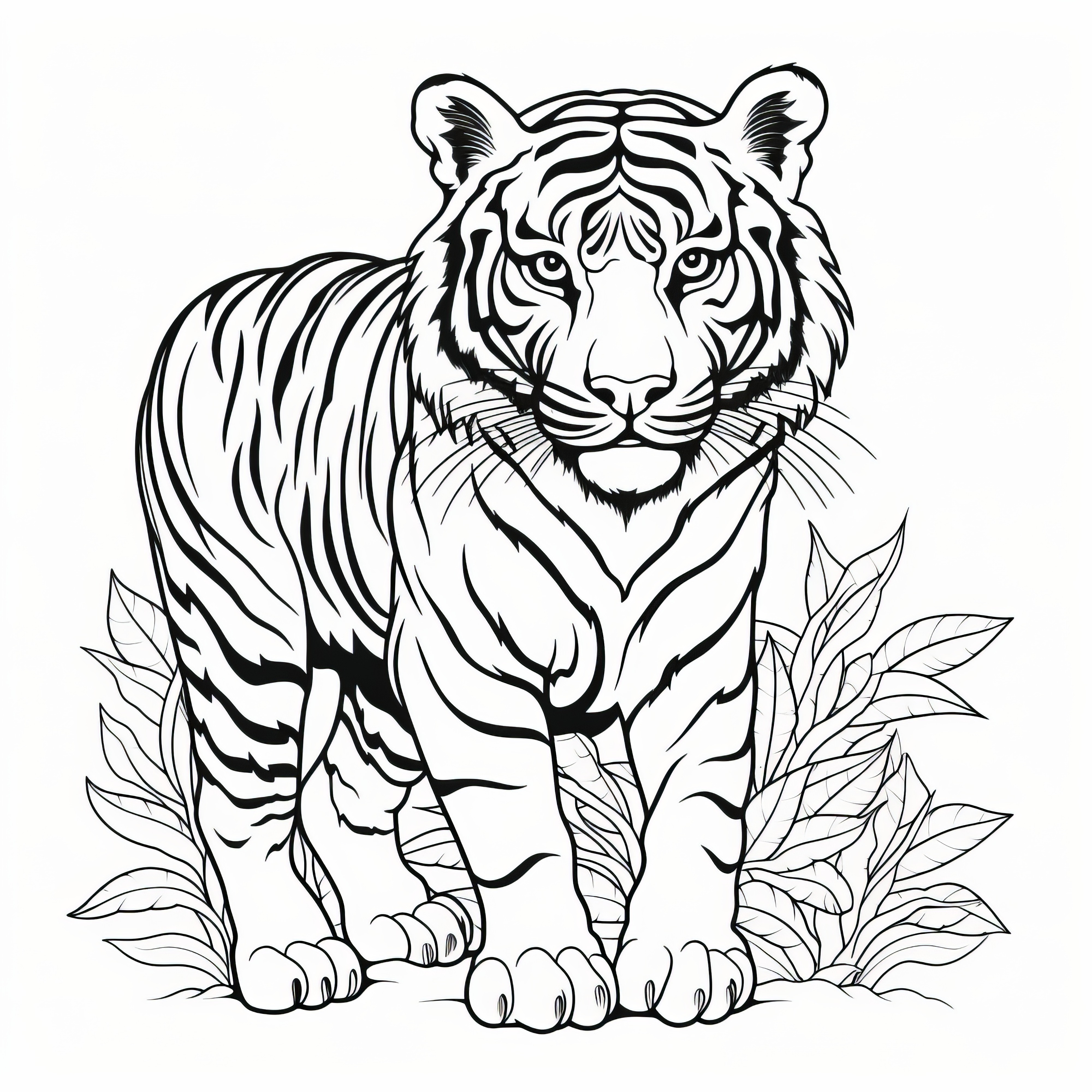 Tigre majestueux : coloriage d'un félin (Gratuit)