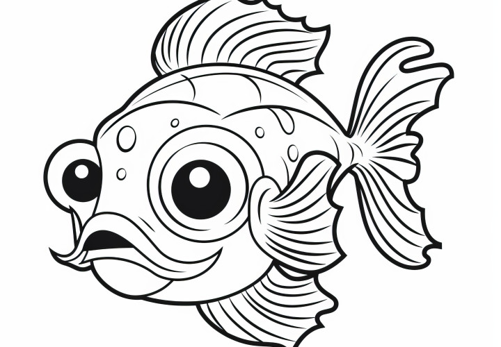 Poisson avec une grande nageoire dorsale : coloriage à télécharger (gratuit)