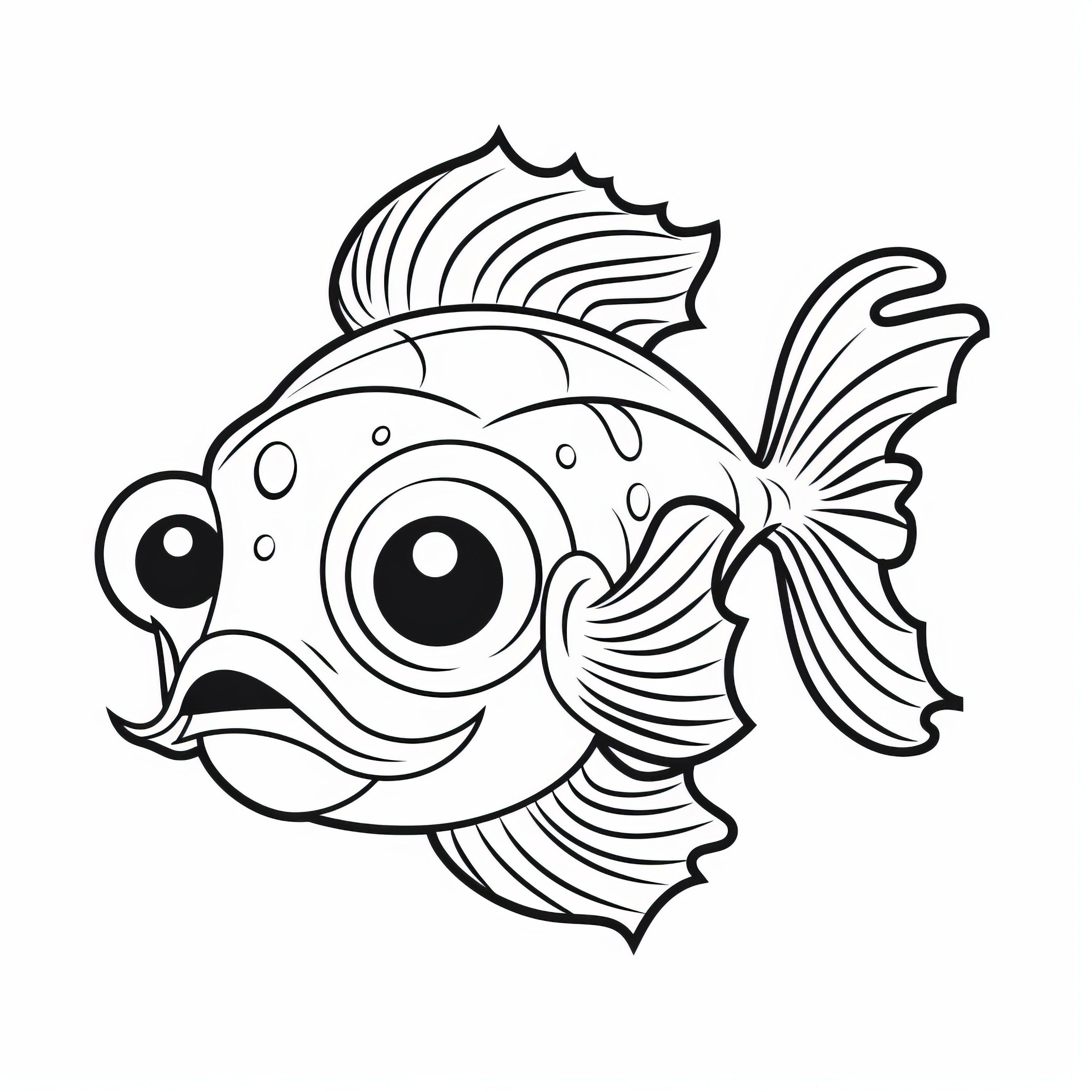 Poisson avec une grande nageoire dorsale : image à colorier à télécharger (gratuitement)