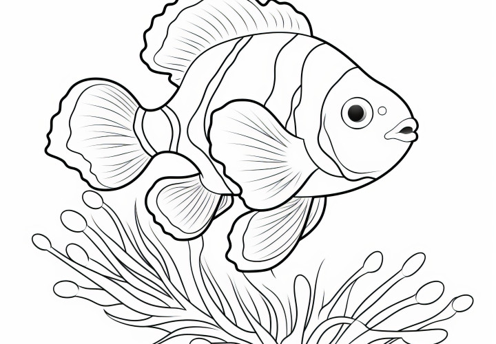 Poisson coloré : image à colorier à télécharger (Gratuit)