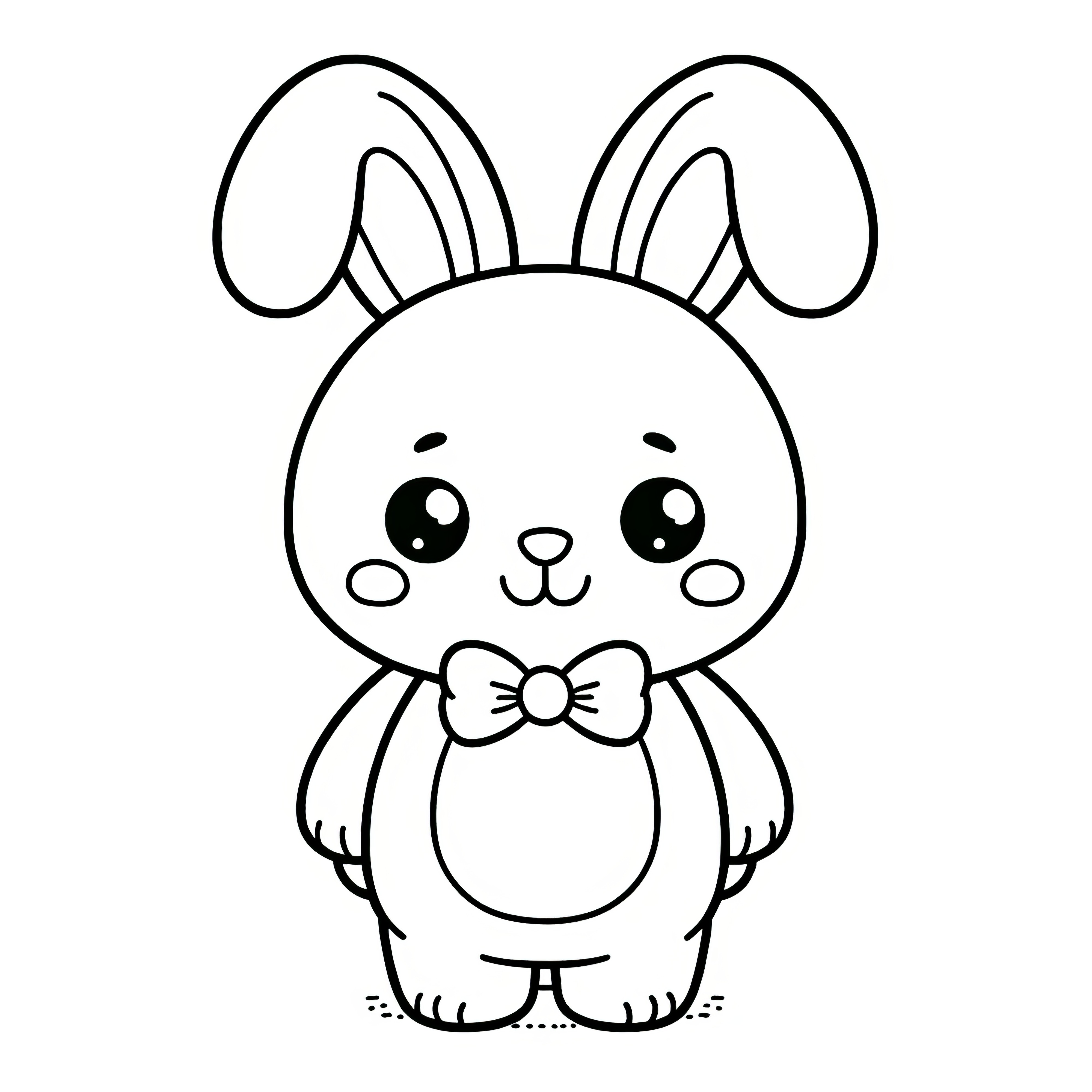 Mignon petit lapin de Pâques : Modèle de coloriage facile pour enfants (gratuit)