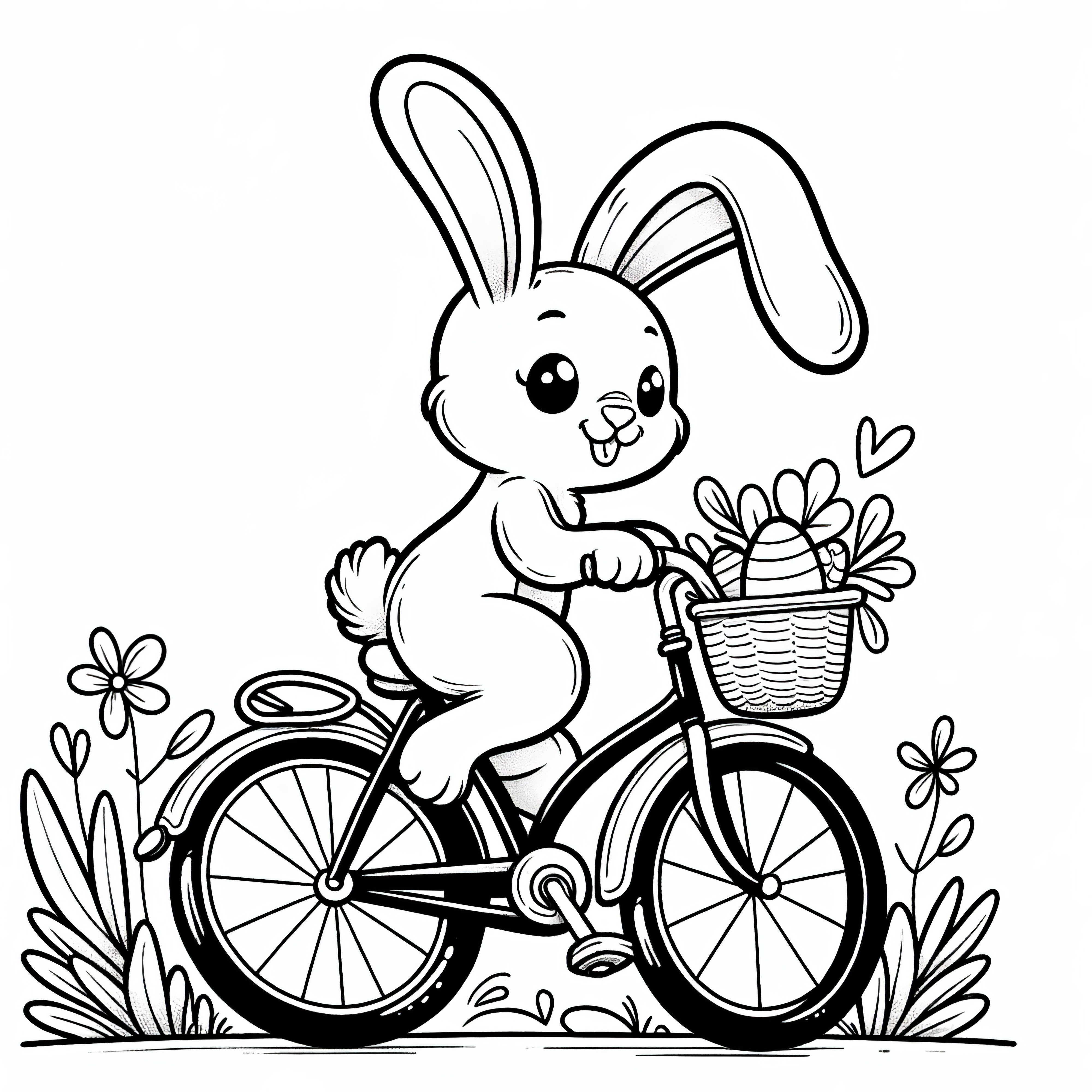 Petit lapin de Pâques à vélo : Image de Pâques mignonne à télécharger (Gratuit)