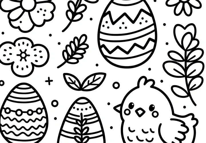 Simple Easter motif for coloring (free)