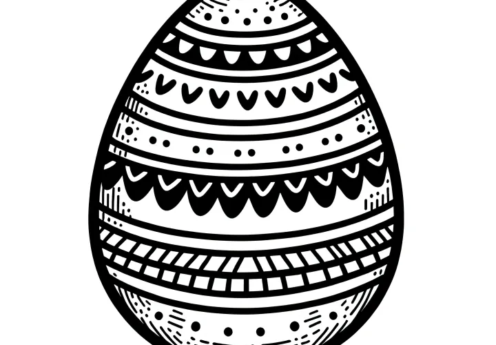 Easter egg without background: Simple coloring template (Free)