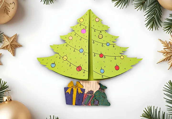 Costruire una carta di Natale a forma di albero di Natale: Un'idea creativa per i bambini