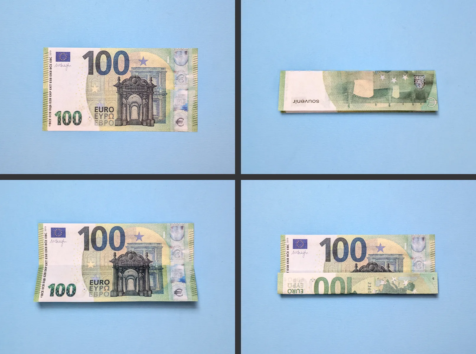 Sulenkite banknotus kaip kelnes: Instrukcijos su nuotraukomis ir tekstiniu aprašymu. 1 paveikslėlis