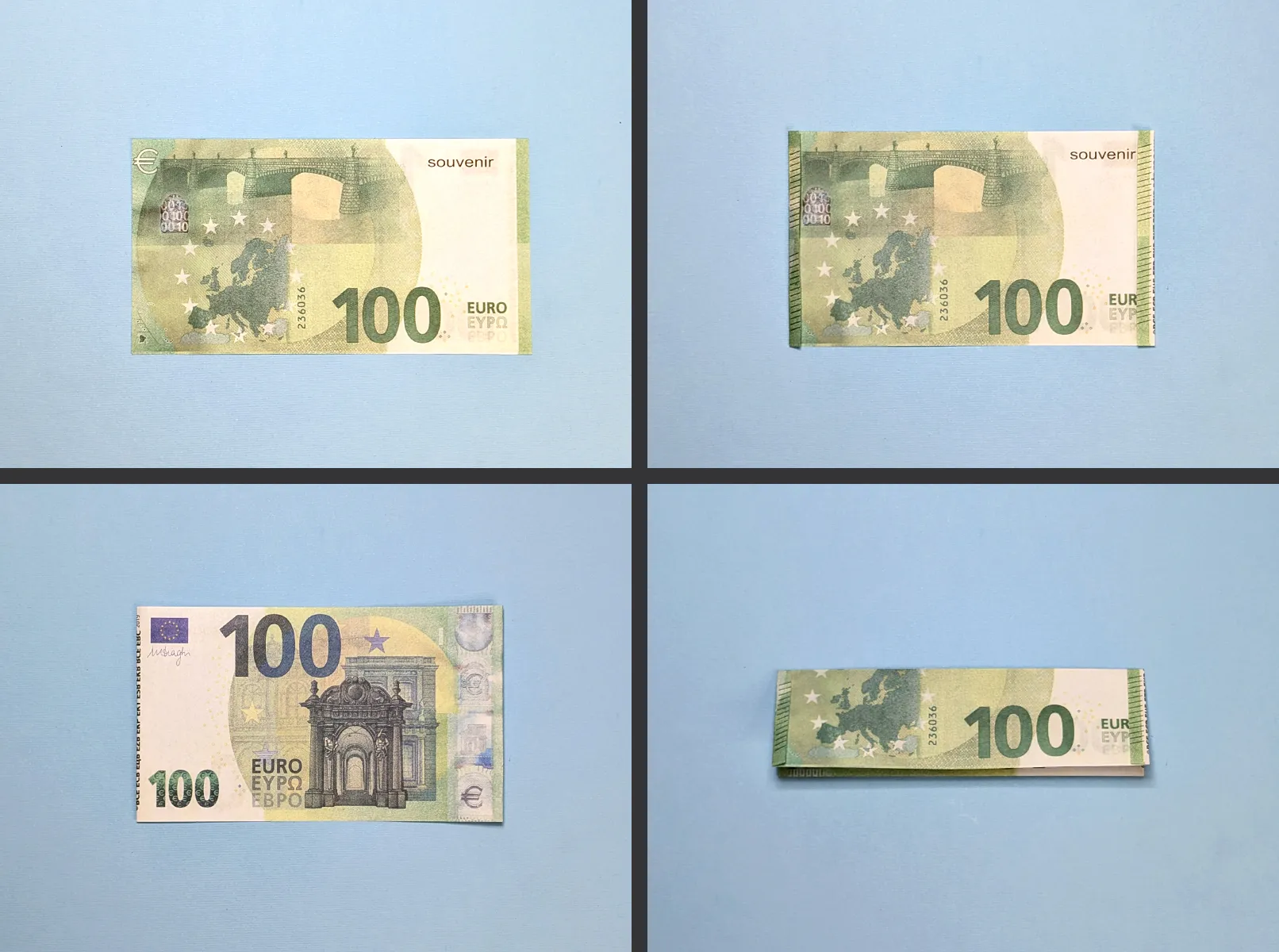 Banknošu locīšana kā tauriņš: Instrukcijas ar fotogrāfijām un teksta aprakstu. 1. attēls