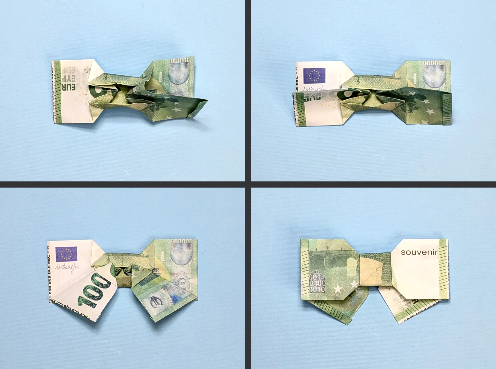 Banknošu locīšana kā tauriņš: Instrukcijas ar fotogrāfijām un teksta aprakstu. 5. attēls