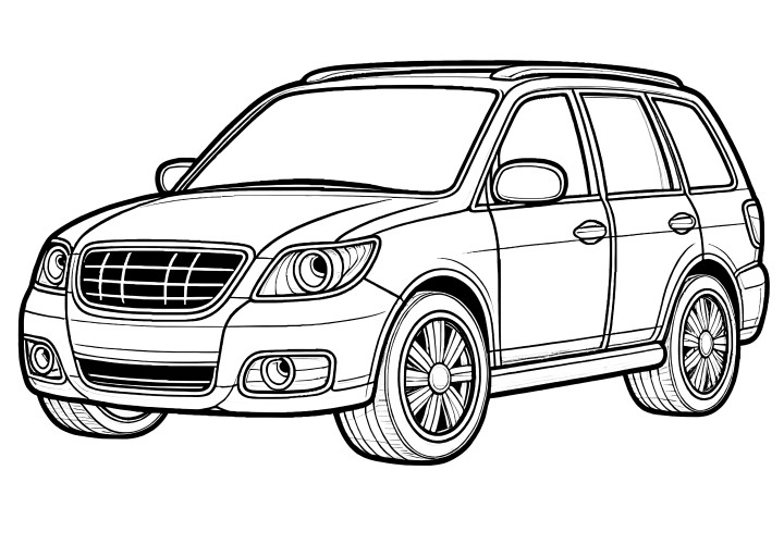 Coloriage voiture simple : Gratuit à télécharger