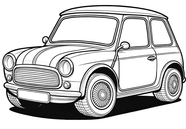 Viejo Trabant: Dibujo para colorear de un coche pequeño (Gratis)