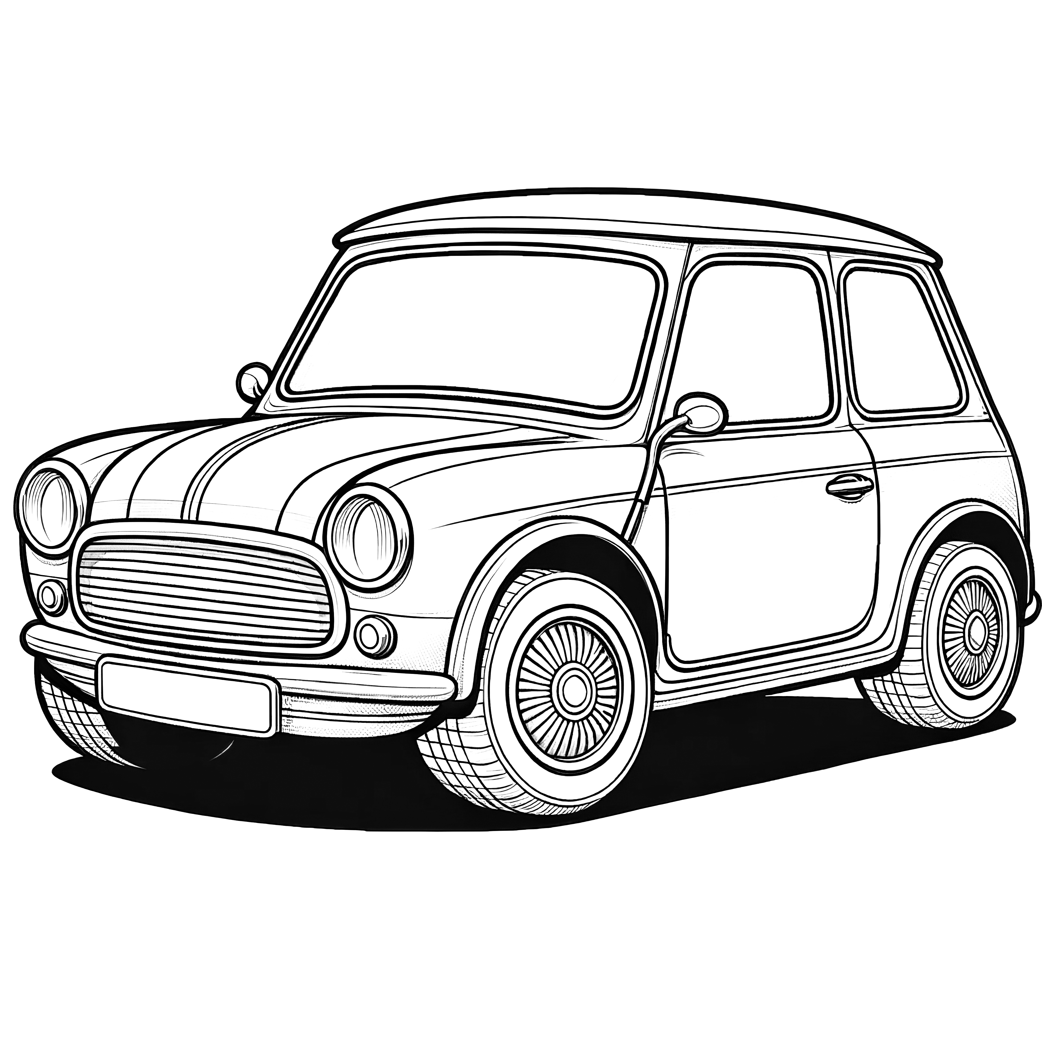 Mobil Trabant tua: Gambar mewarnai mobil kecil (Gratis)