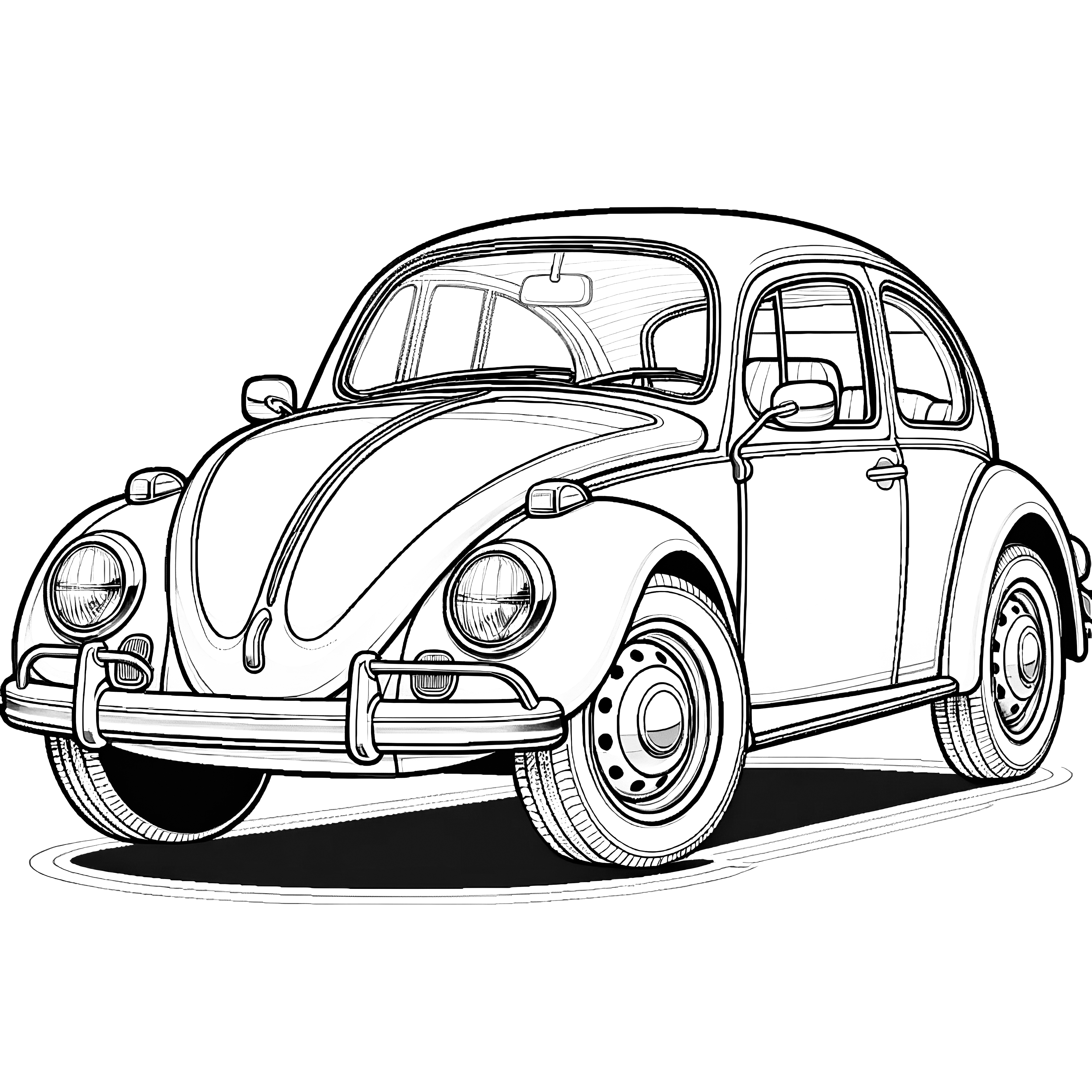 Vintage car: Simple coloring page available for free download