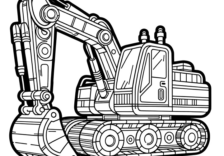 Excavator coloring page: Free for download