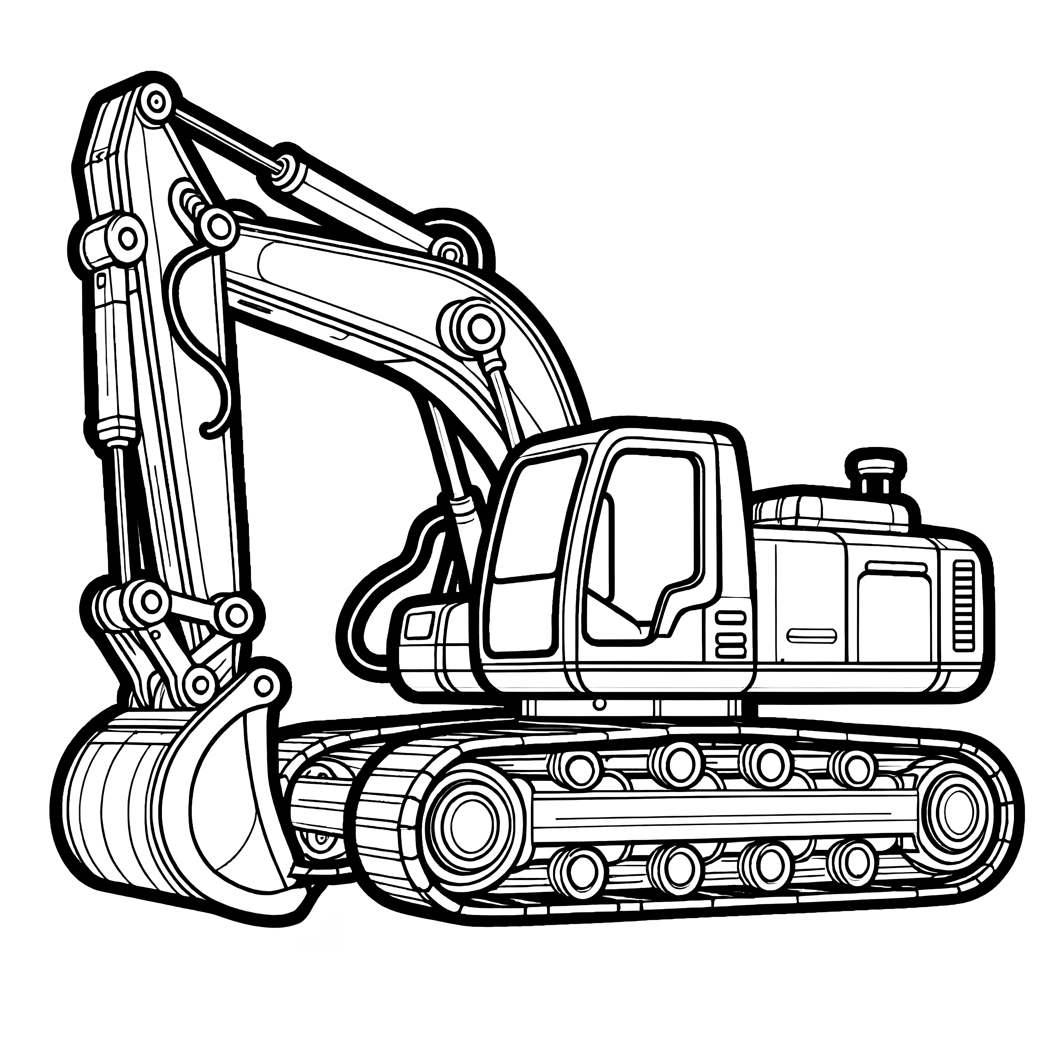 Excavator untuk diwarnai: Template mewarnai sederhana (Gratis)