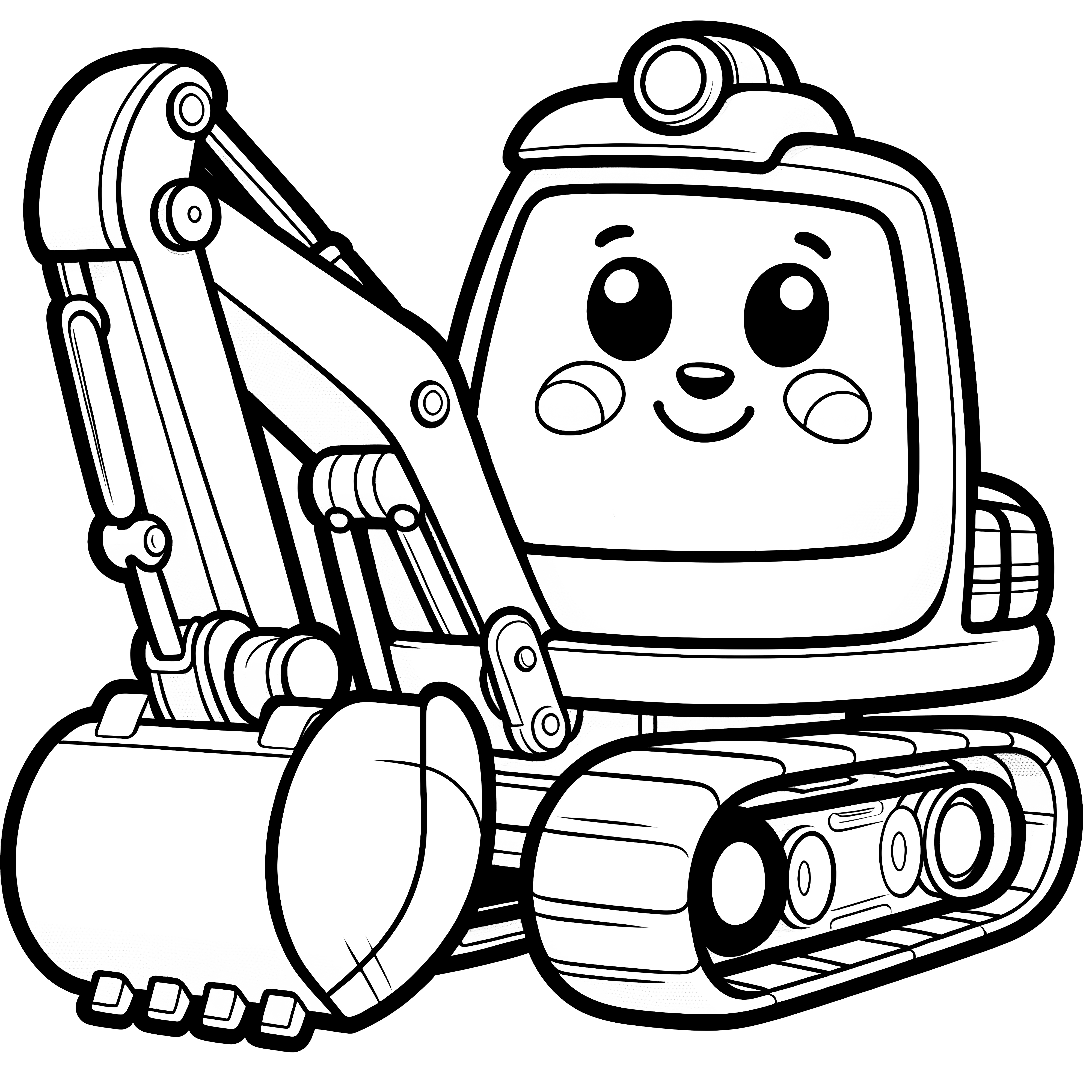 Cute digger: Simple coloring picture for children (Free)