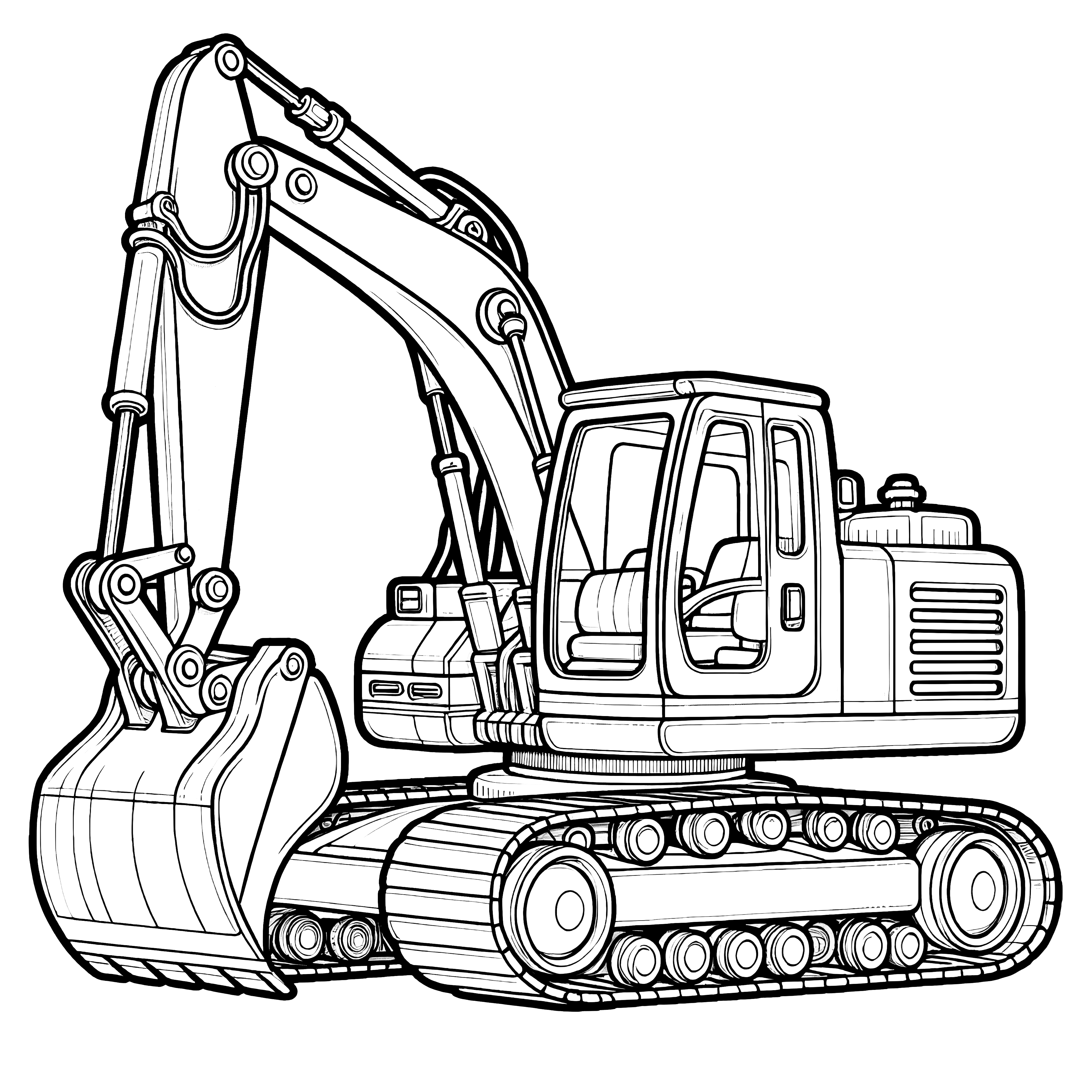 Classic excavator: Coloring picture for download (Free)