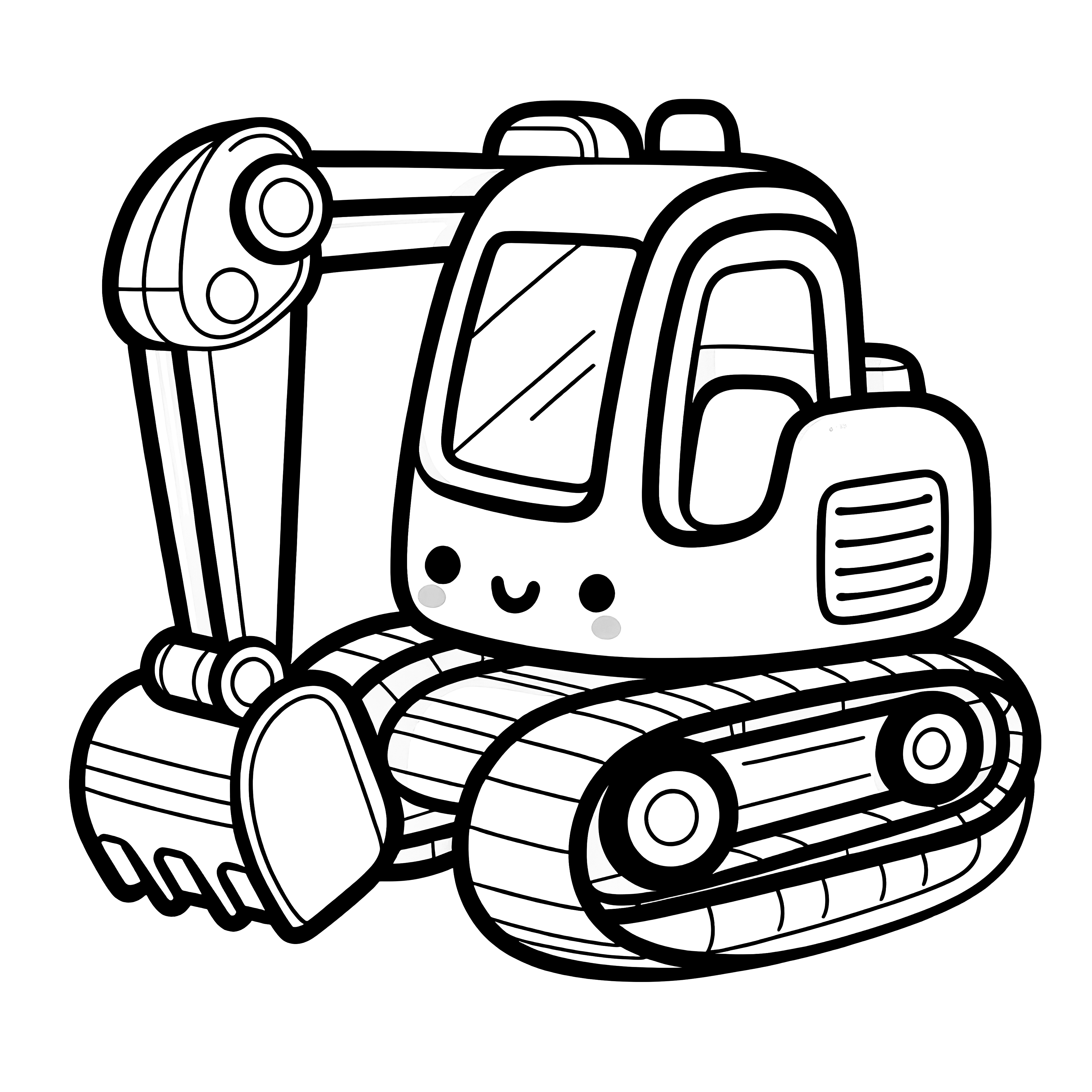 Little cute excavator: Picture to color for kids (Free)