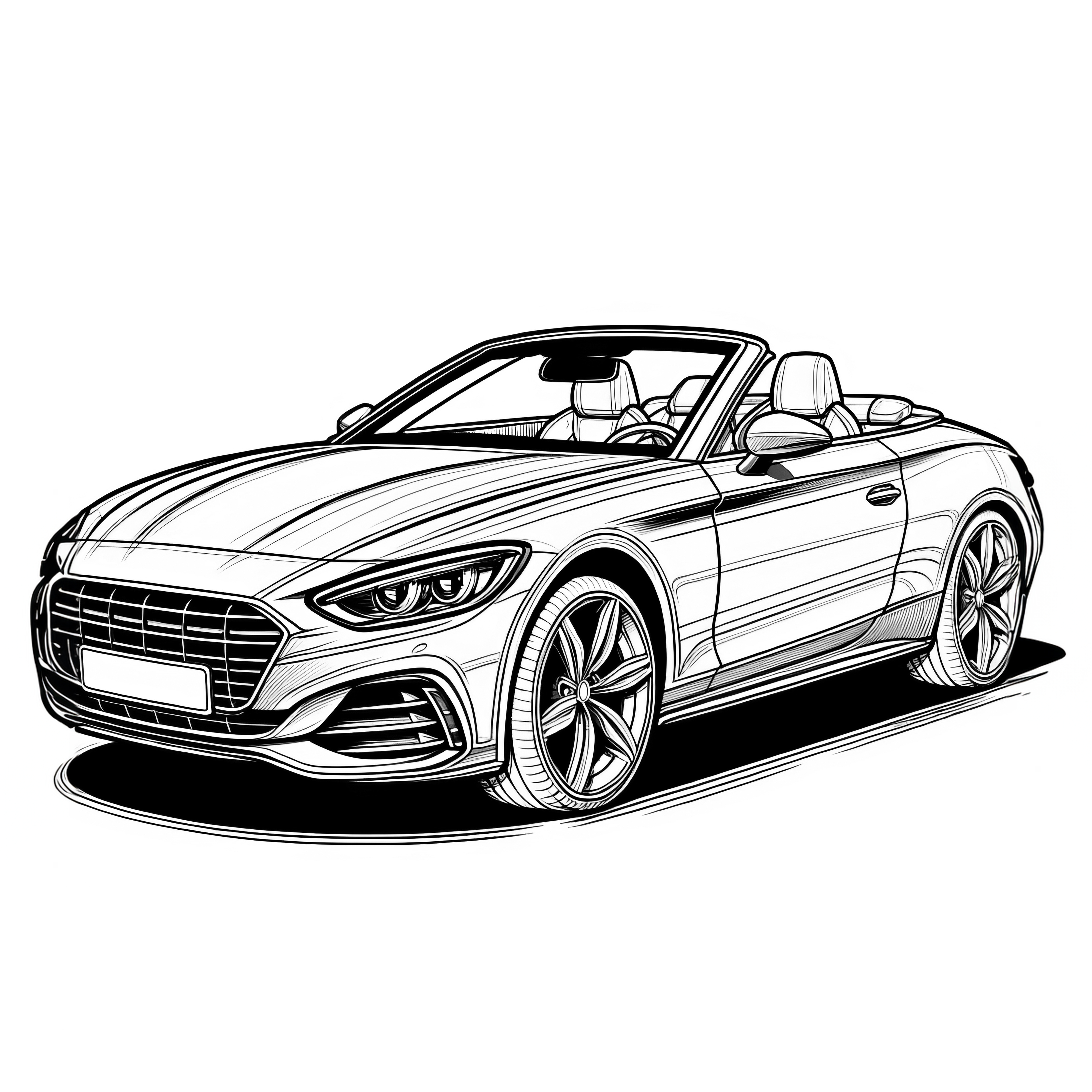 Luxurious convertible: Coloring page for download (Free)