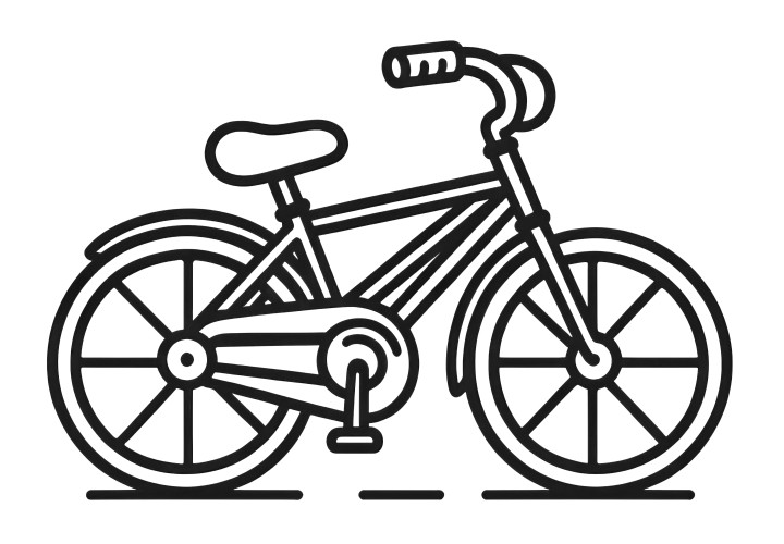 Small children's bicycle: Simple coloring template for children (Free)