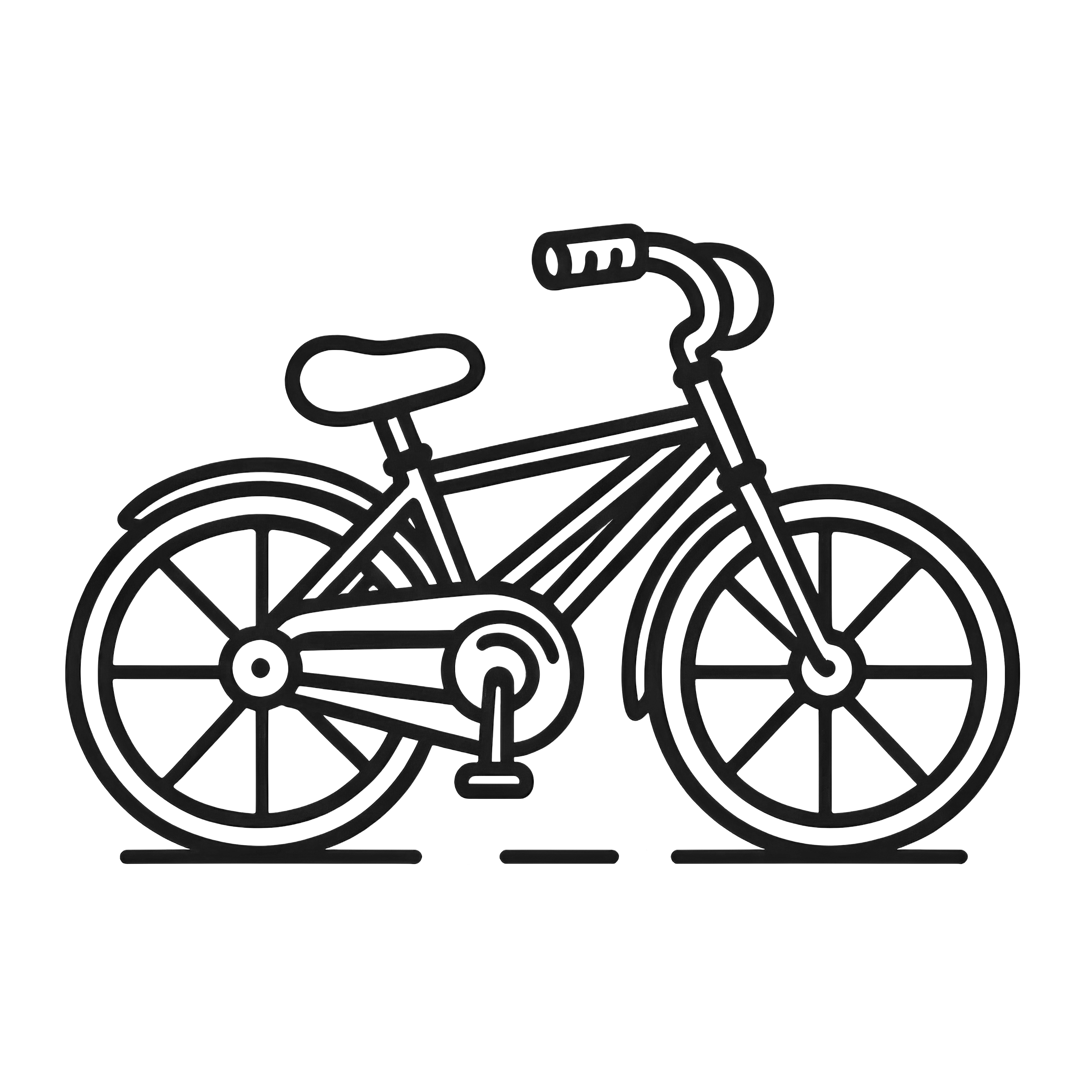 Small children's bicycle: Simple coloring template for children (Free)