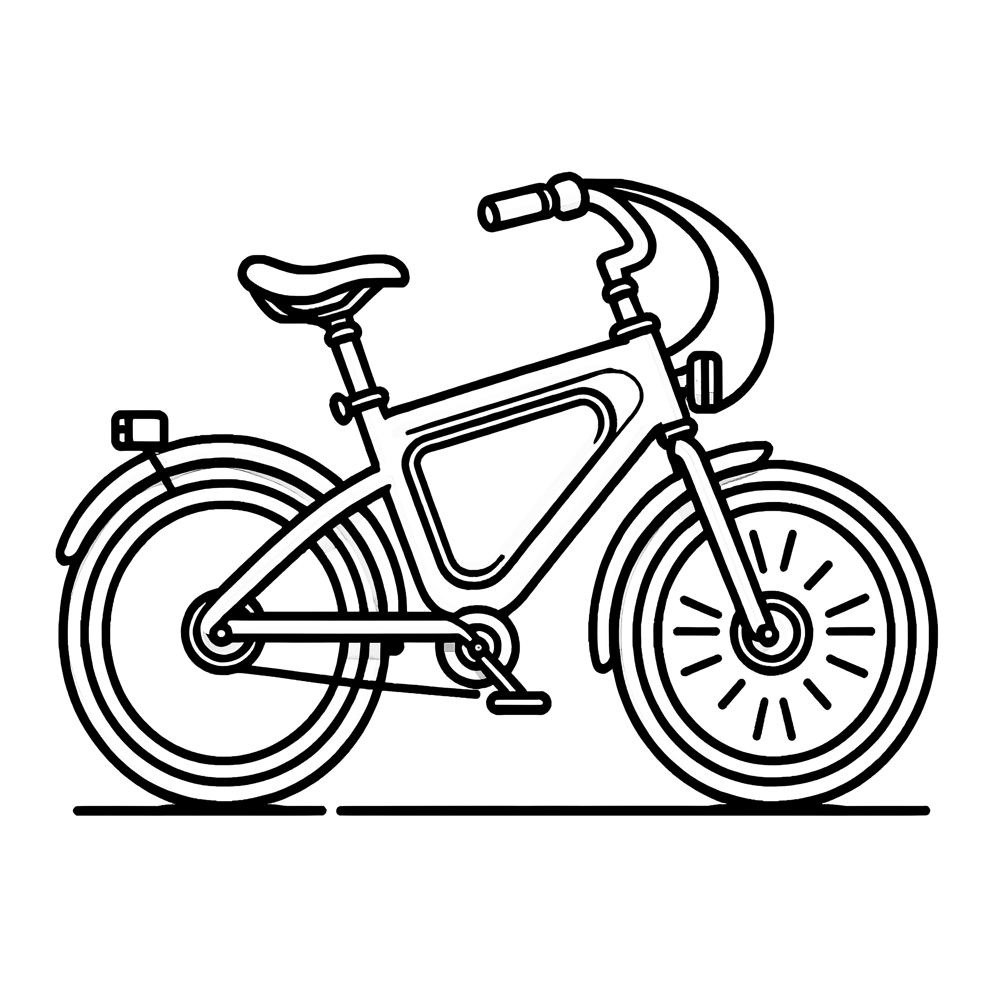 Simple coloring picture: children's bike for downloading (Free)