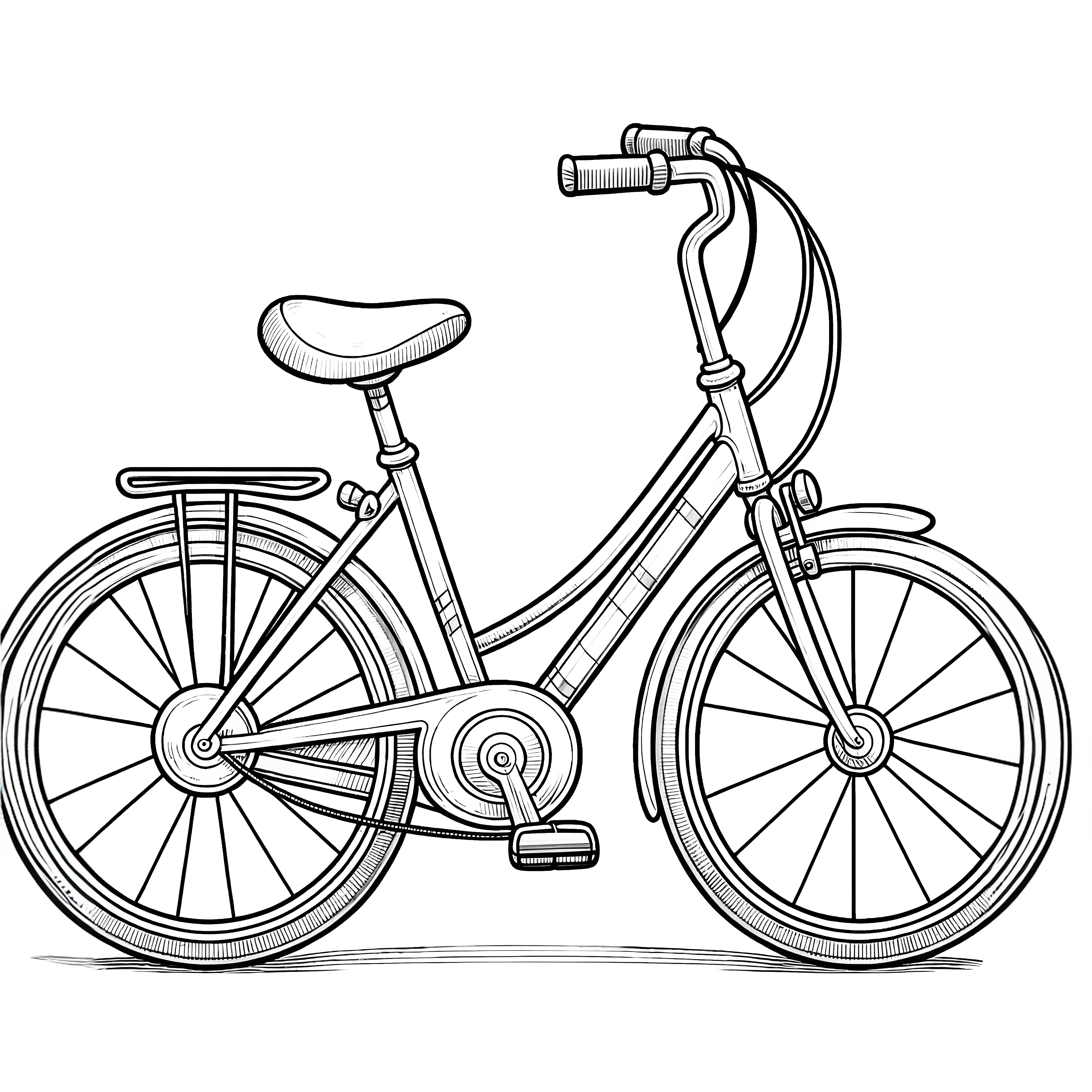 Girls bike: Free coloring page for children