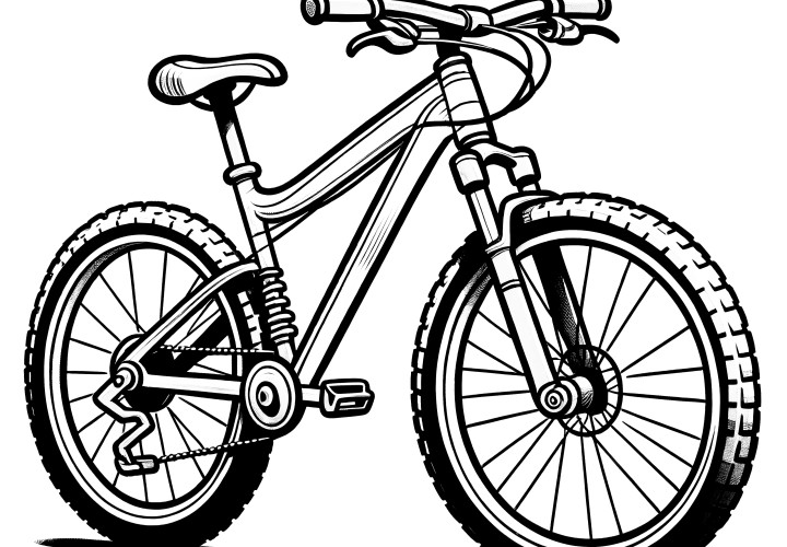 Mountain bike with thick tires: Free coloring page for download