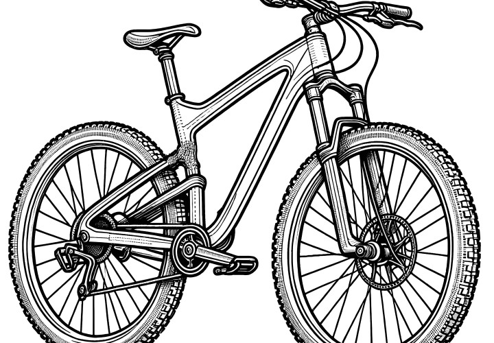 Sporty mountain bike: coloring page available for free download