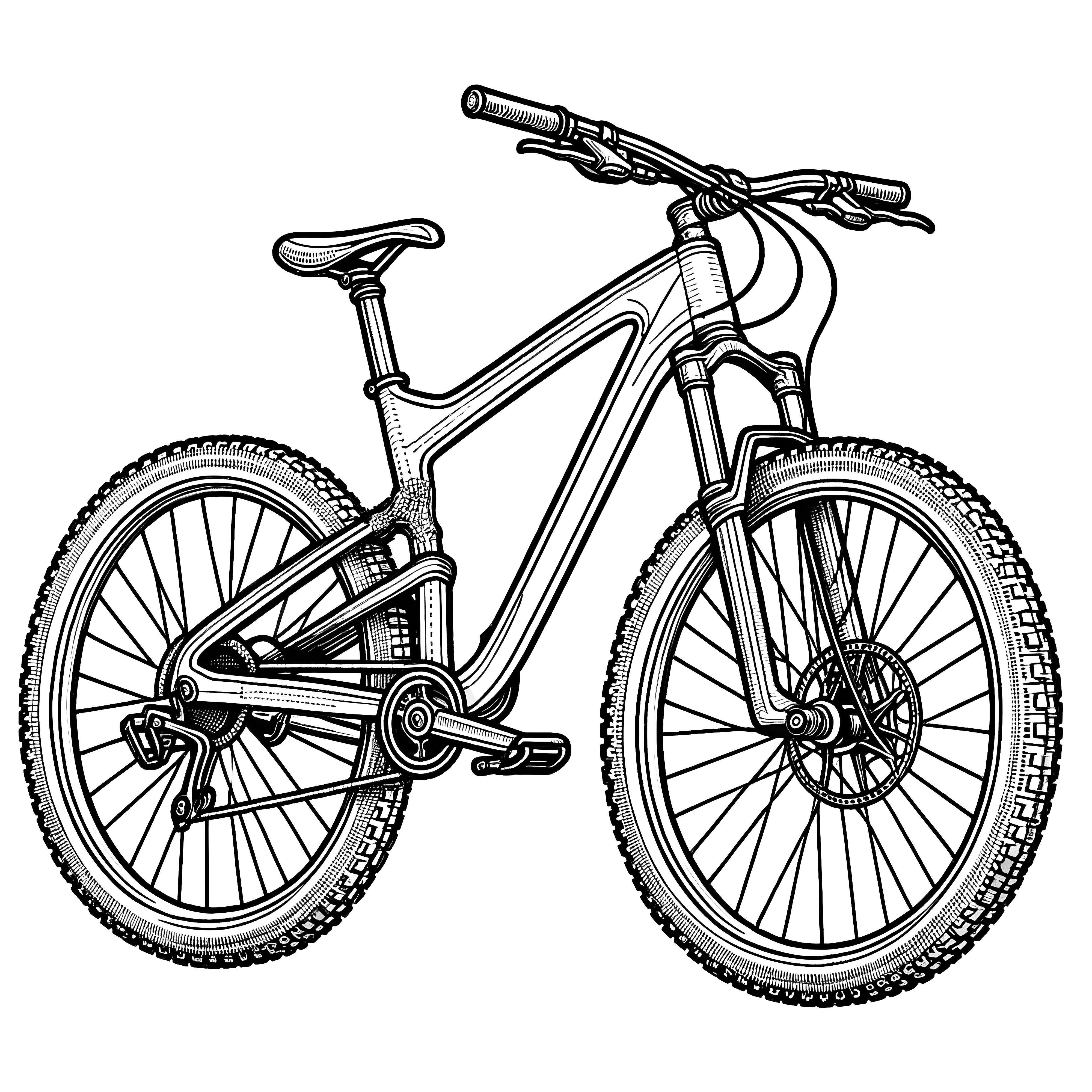 Sporty mountain bike: coloring page available for free download